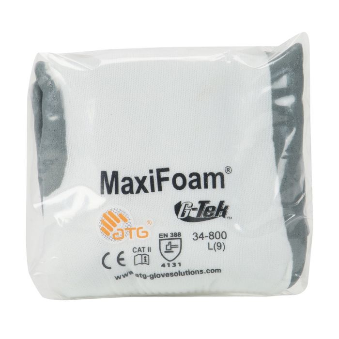 PIP ATG 34-800V MaxiFoam Premium Glove with Nitrile Coated Foam Grip, Vend Ready, White, Box of 12