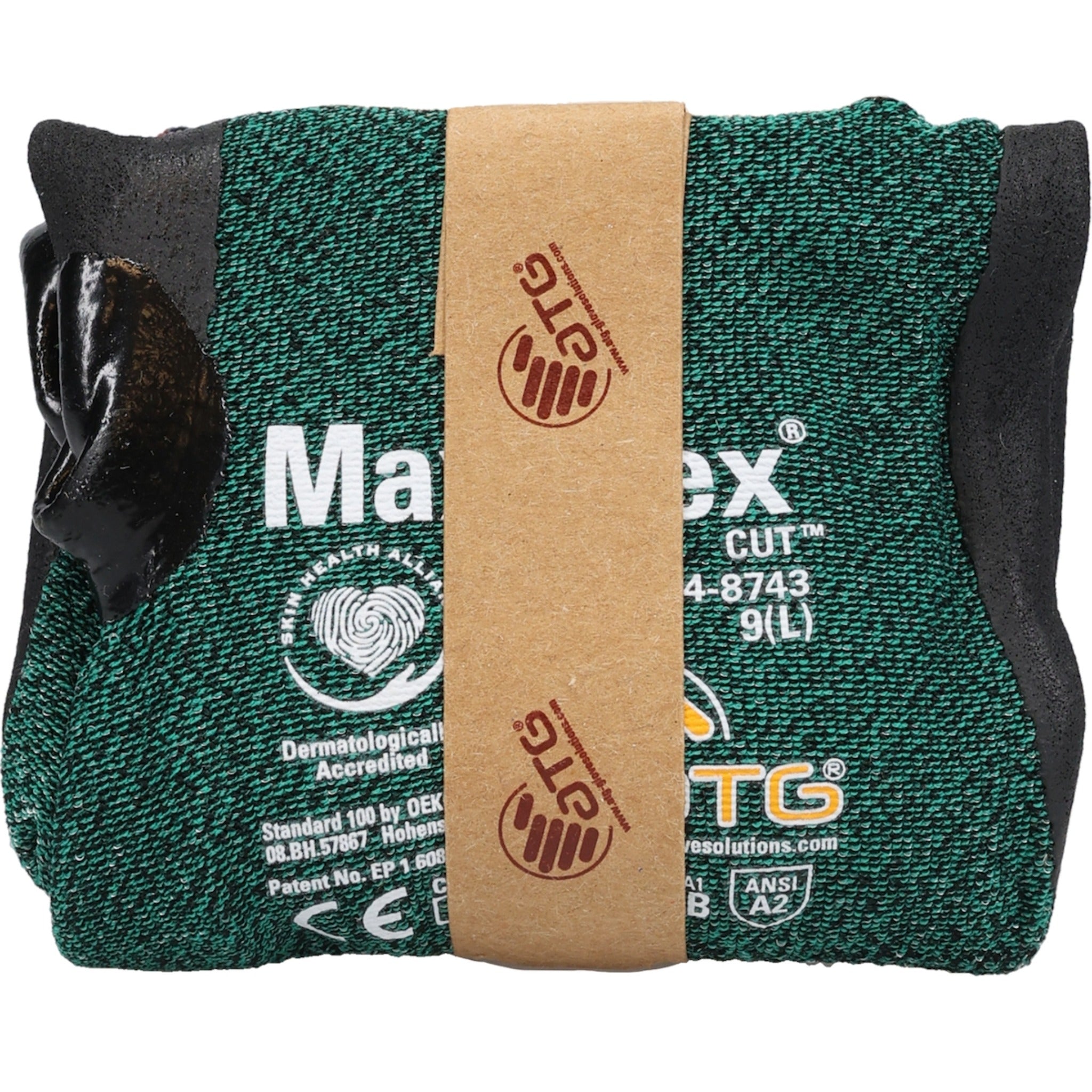 PIP ATG 34-8743V/L MaxiFlex Cut Vend Ready Seamless Knit Glove with Black MicroFoam Nitrile Coated_Main_Image