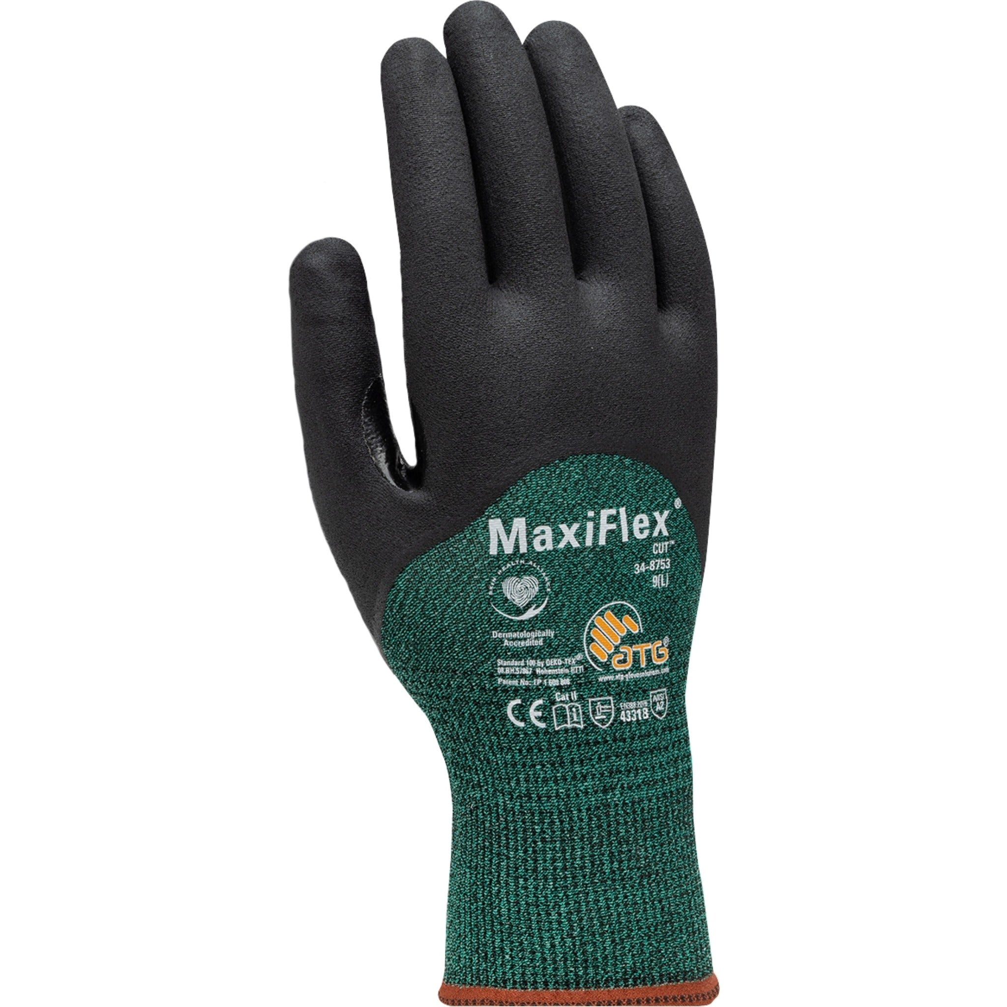 PIP ATG 34-8753 MaxiFlex Ultimate Touchscreen Compatible Nylon Glove with MicroFoam Nitrile Coating_Back_Image