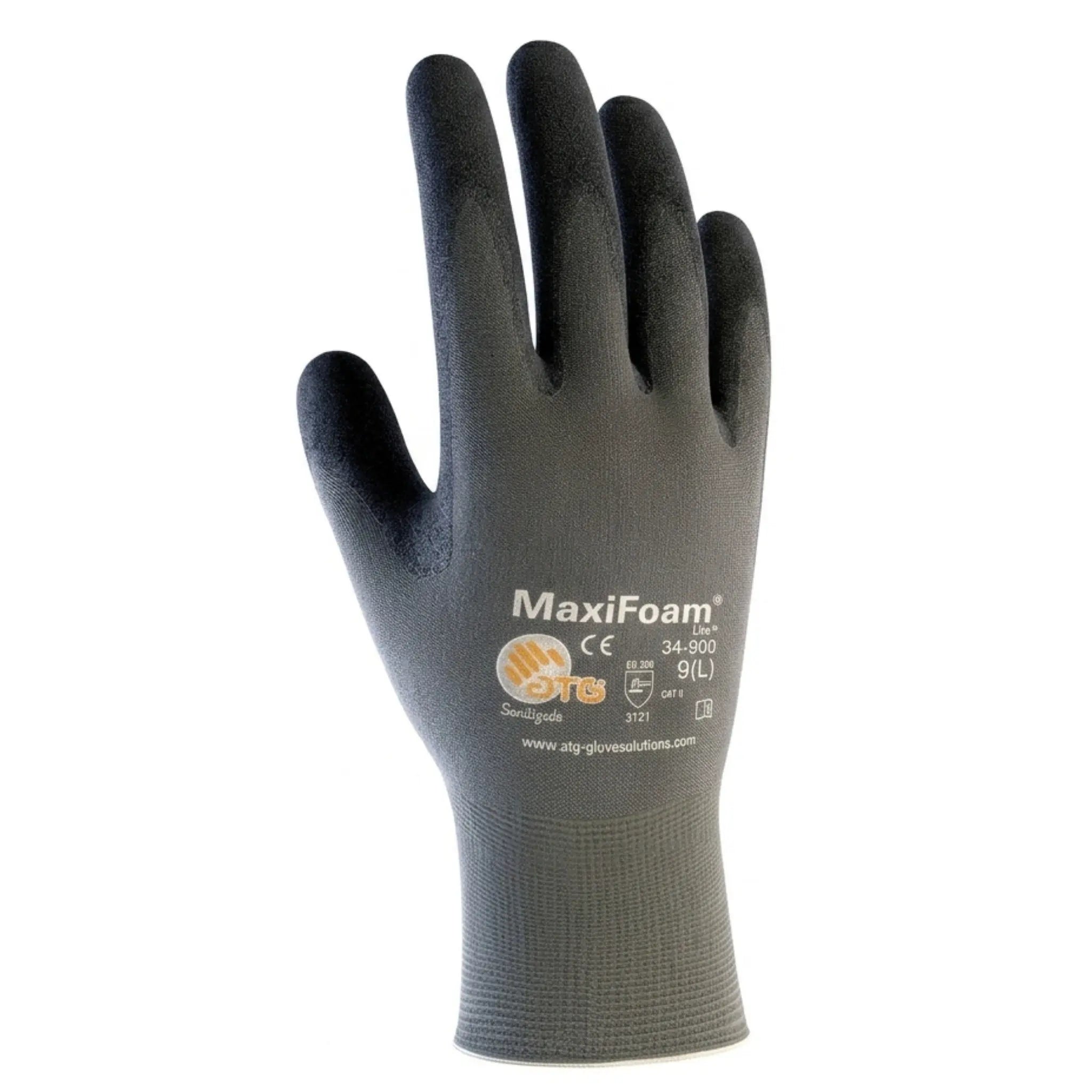 PIP ATG 34-900V MaxiFoam Lite Seamless Knit Nylon Glove with Nitrile Coated Foam Grip, Vend Ready-Back