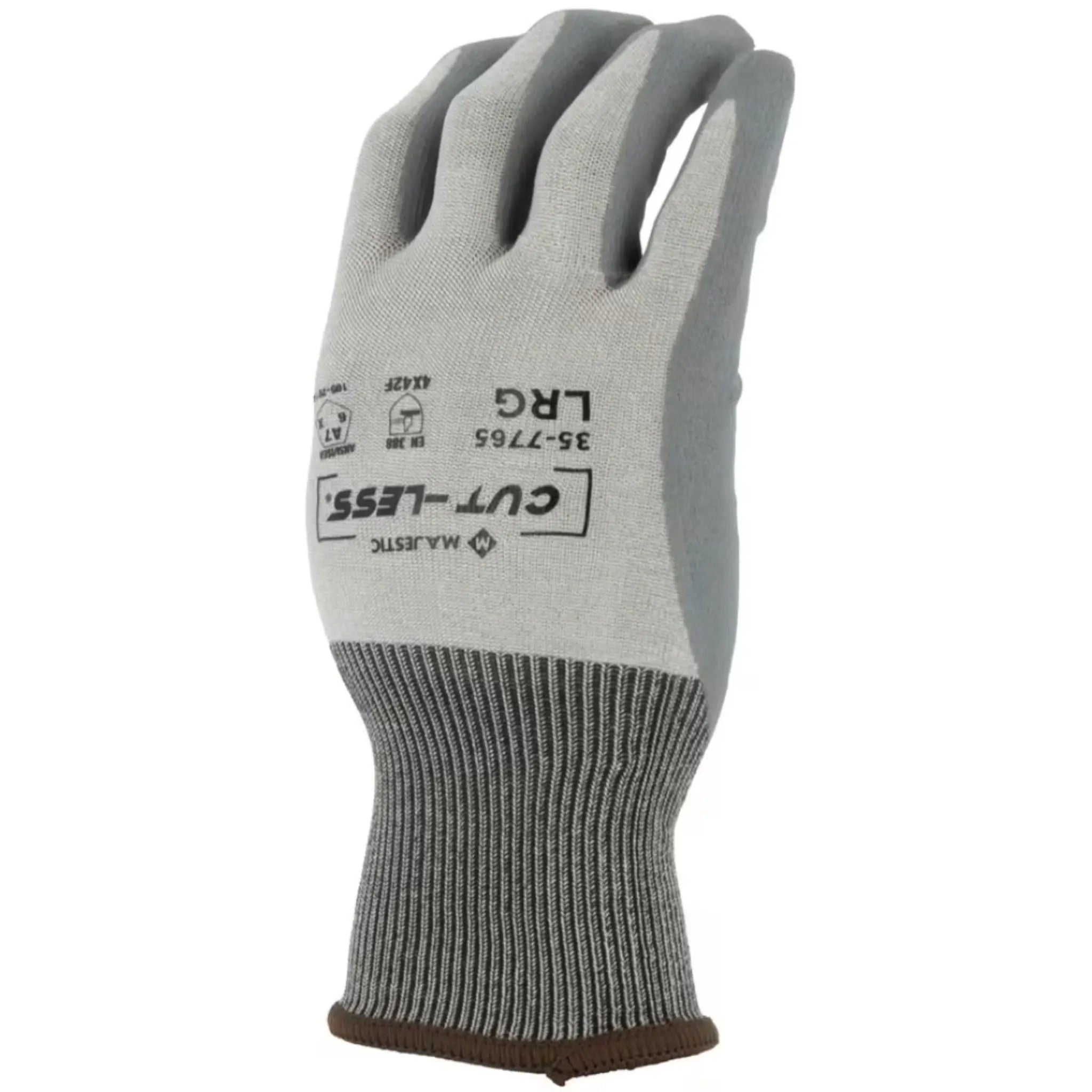 MAJESTIC GLOVE 35-7765 Cut-Less Korplex Glove with Foam Nitrile Palm, 18g, ANSI A7, Gray, 1 Dozen-Side_image-6