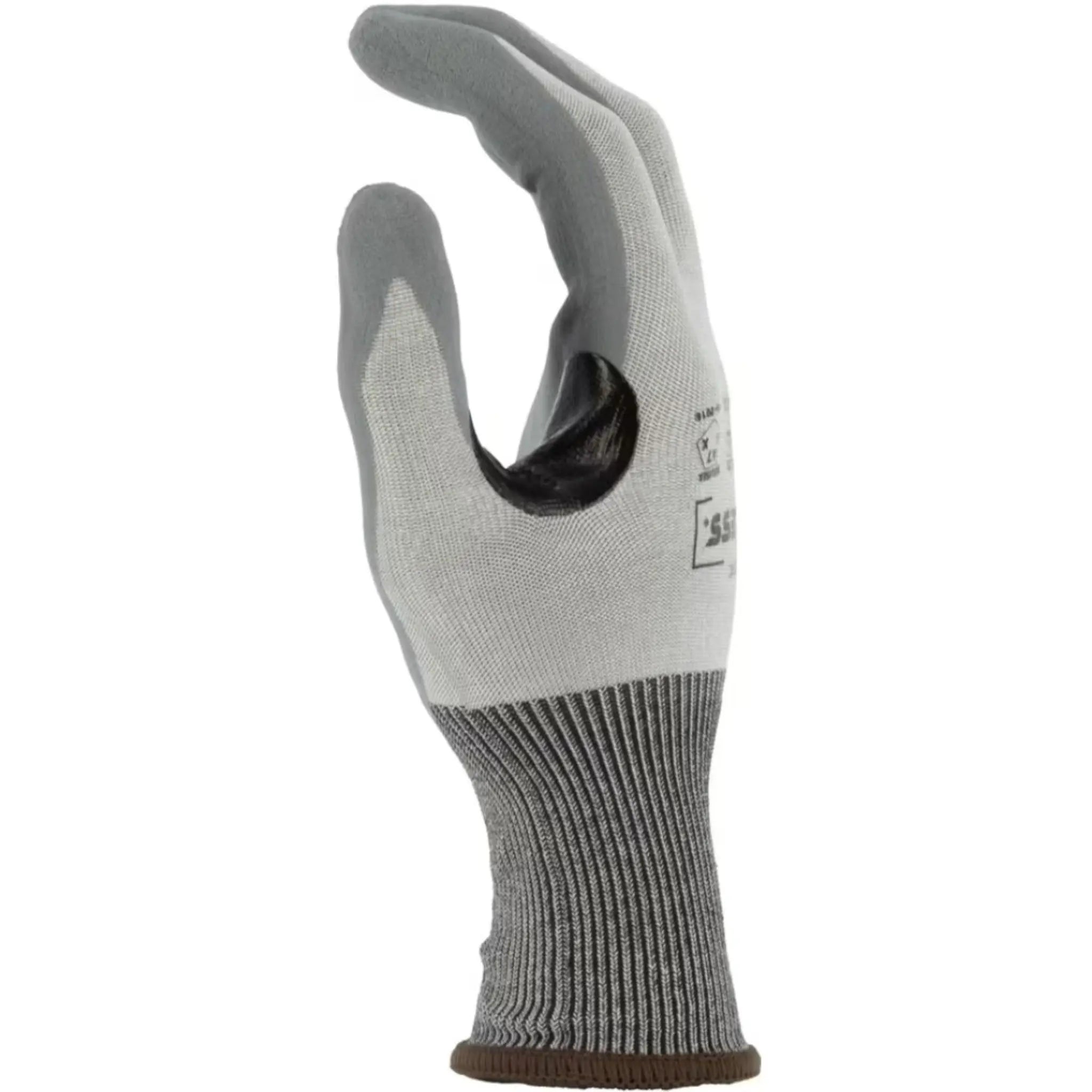 MAJESTIC GLOVE 35-7765 Cut-Less Korplex Glove with Foam Nitrile Palm, 18g, ANSI A7, Gray, 1 Dozen-Side-Image