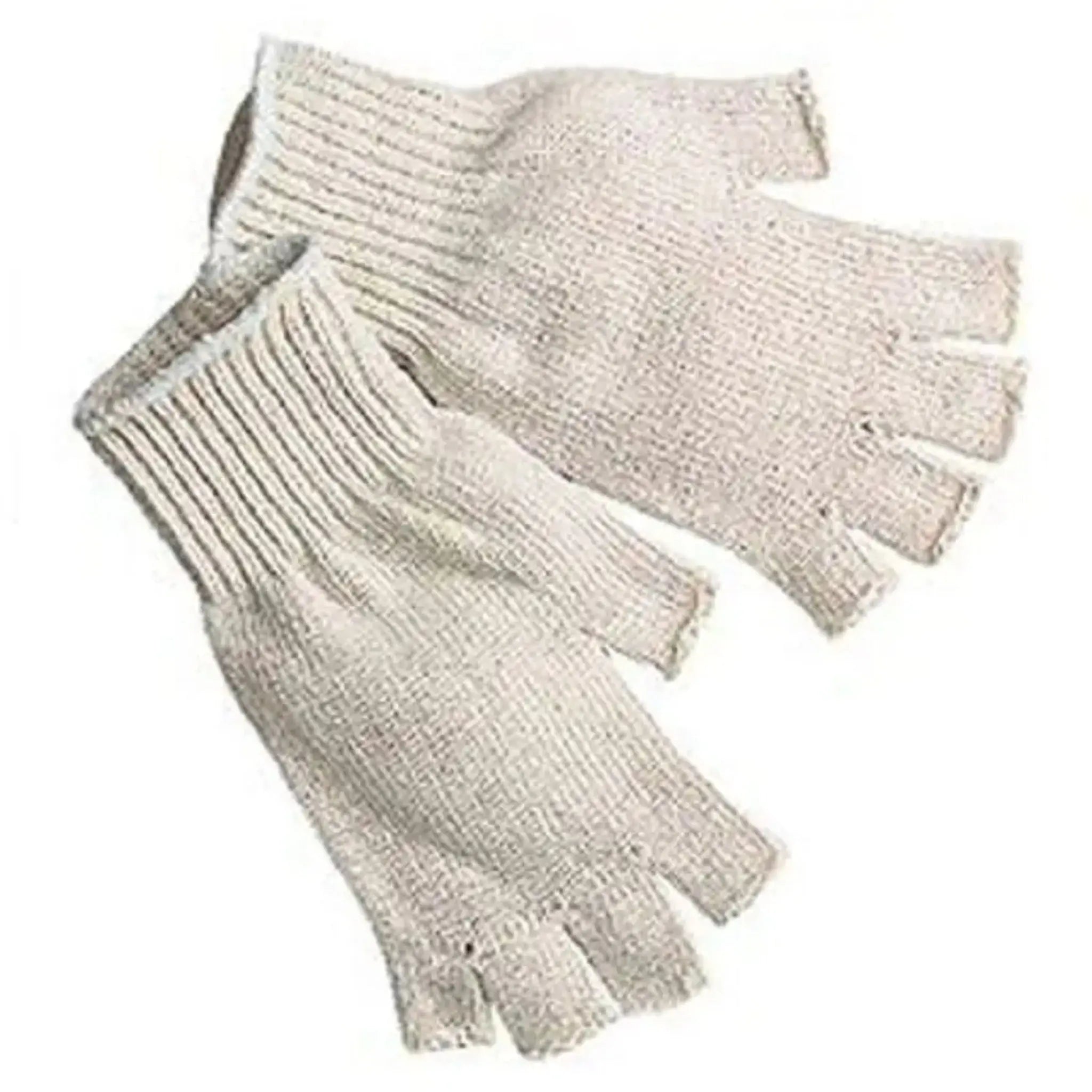 PIP 35-C119 Medium Weight Seamless Knit Cotton/Polyester Half-Finger Glove_Flat