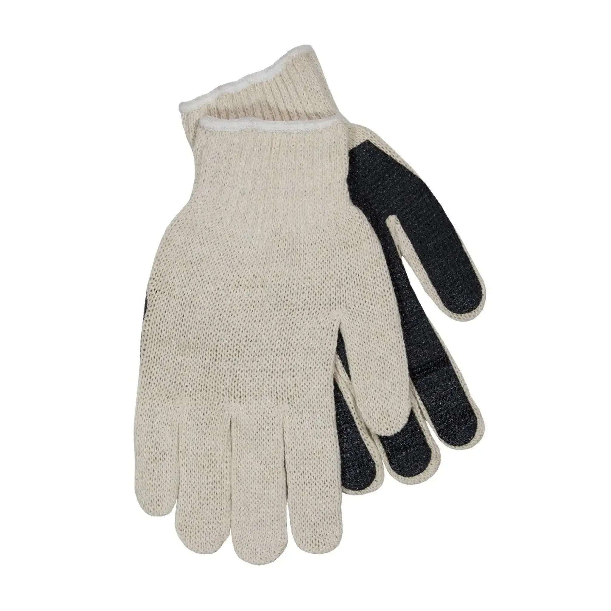 PIP 36-110PC-BK Regular Weight Seamless Knit Cotton/Polyester Glove with PVC Palm Coated Grip_Flat
