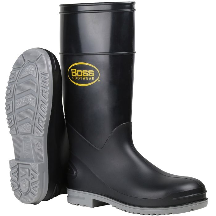PIP Boss Footwear 383-890 16 Inch Polyblend Steel Toe and Shank Boot, Black, 1 Pair