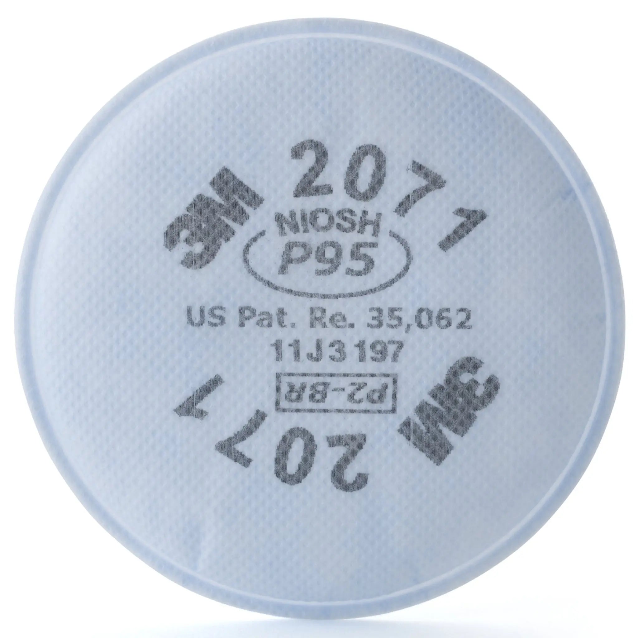 3M 2071 P95 Particulate Filter, White, Front View