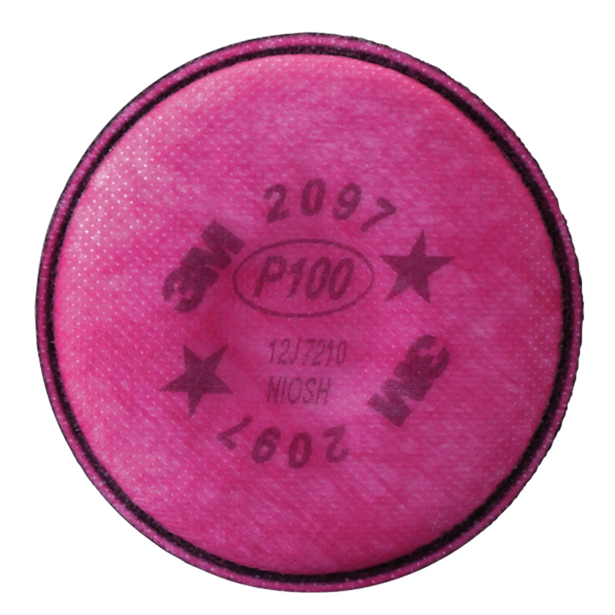 3M 2097 P100 Particulate Filter with Nuisance Level Organic Vapor Relief, Magenta, Front Image 2