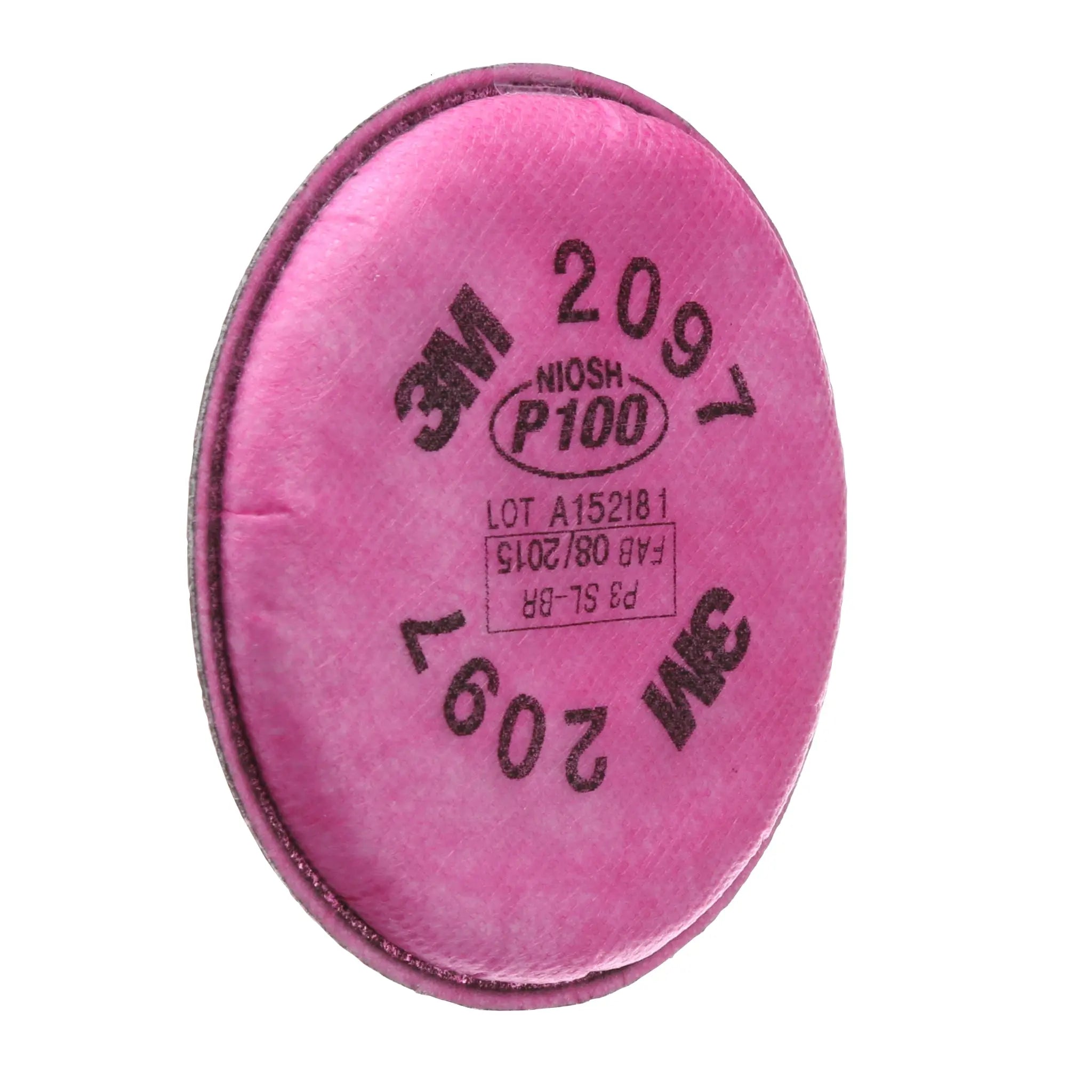 3M 2097 P100 Particulate Filter with Nuisance Level Organic Vapor Relief, Magenta, Right Image