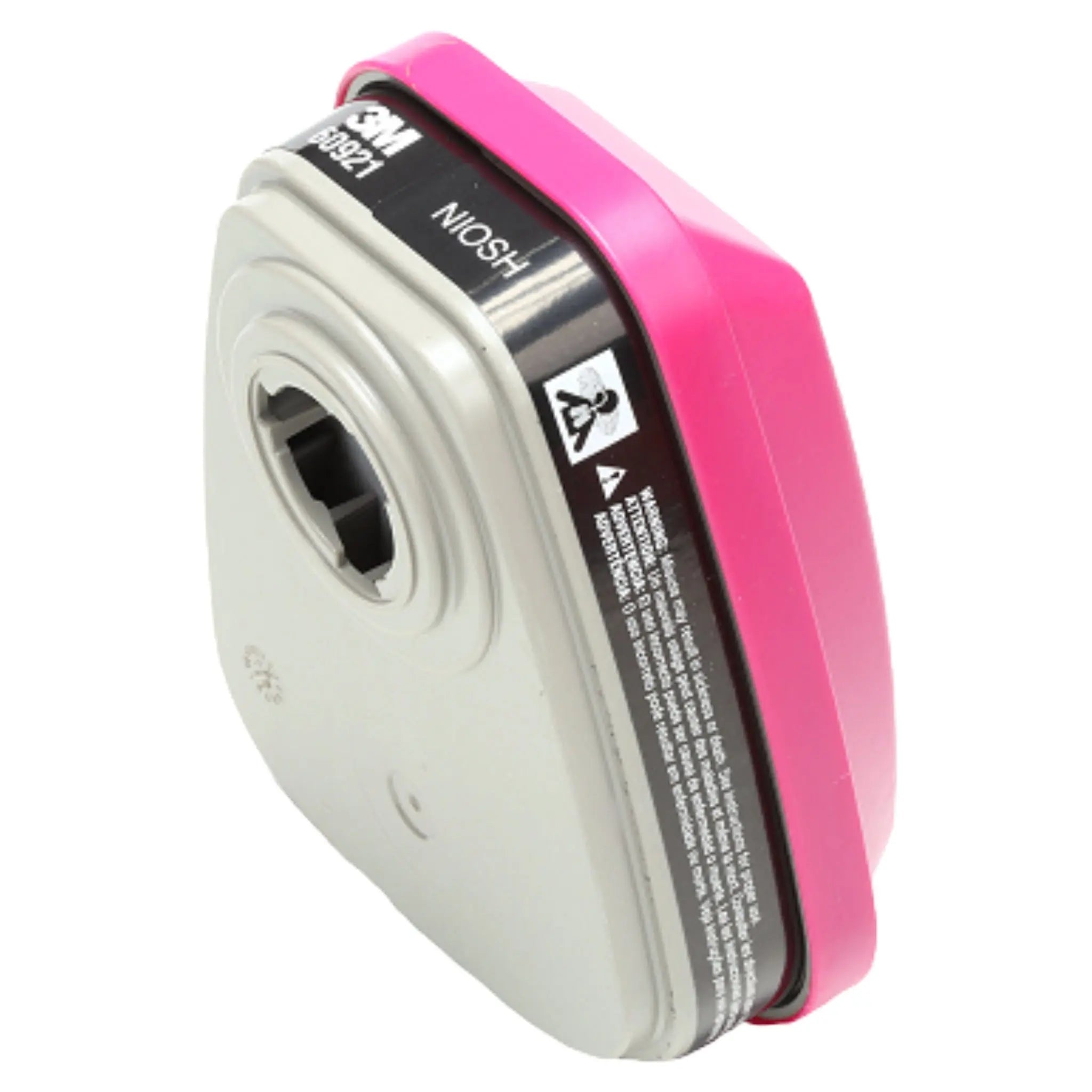 3M 60921 P100 Organic Vapor Cartridge/Filter, Magenta/Black, Side View