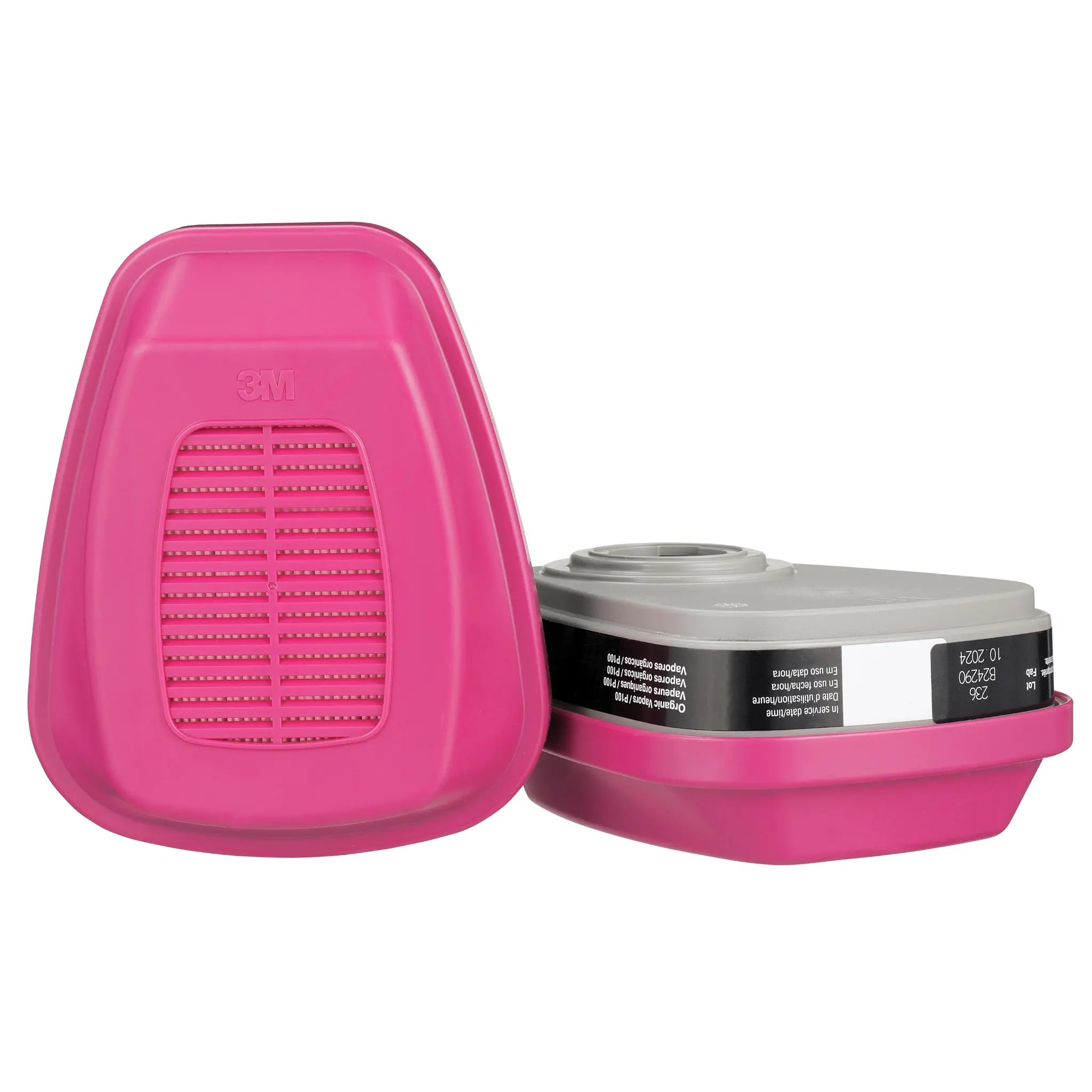 3M 60921 P100 Organic Vapor Cartridge/Filter, Magenta/Black, Center Image