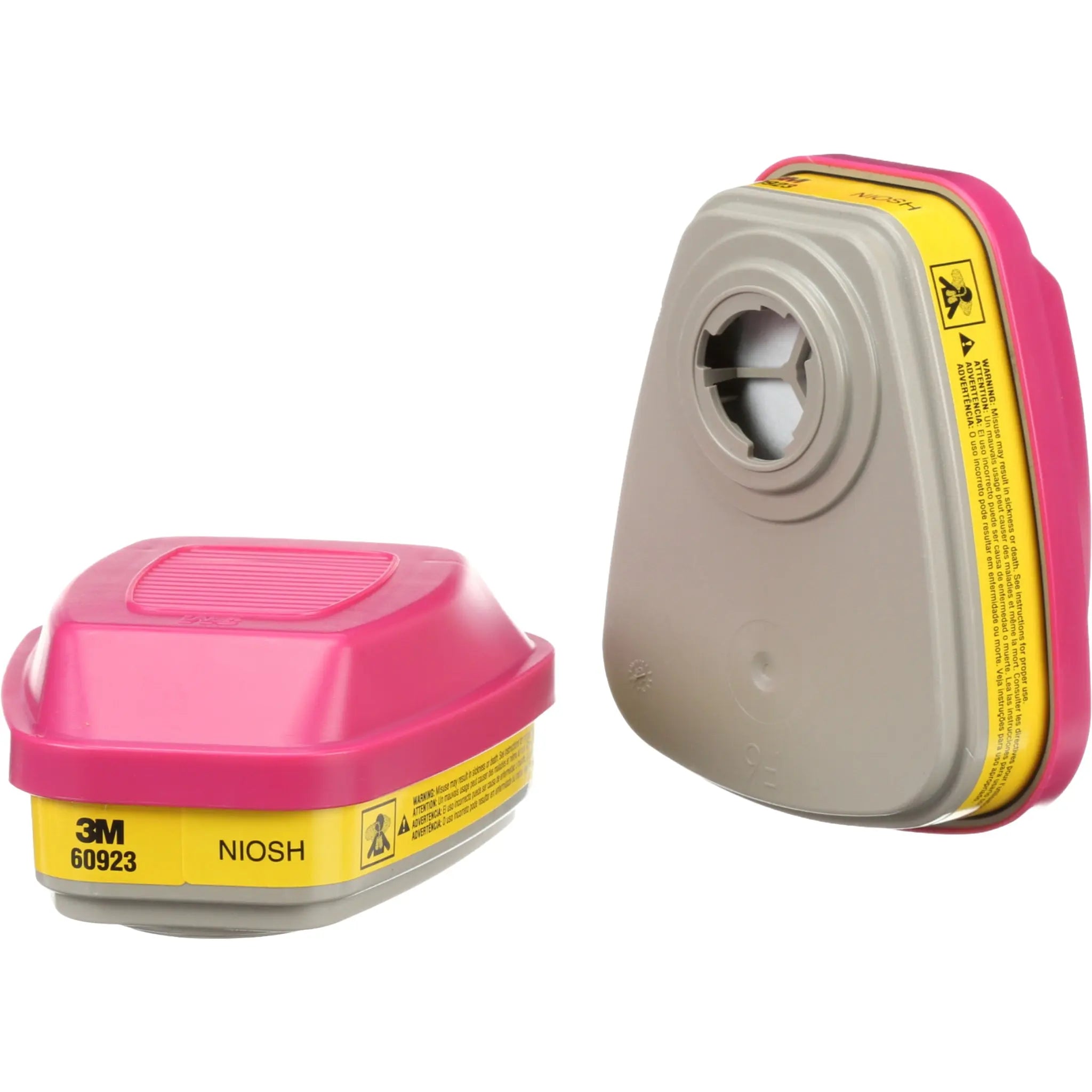 3M 60923 P100 Organic Vapor/Acid Gas Cartridge/Filter, left side view