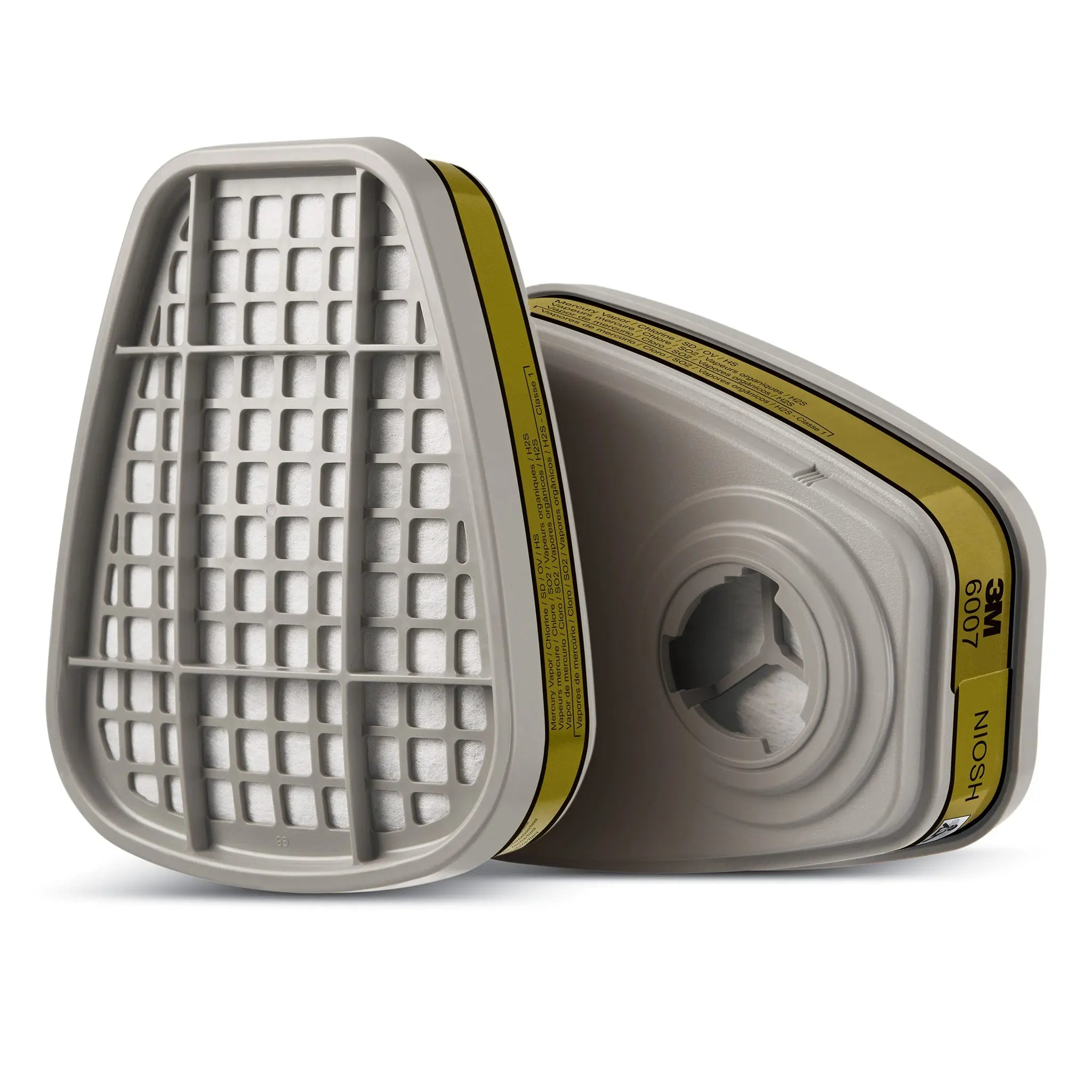 3M Mercury Vapor/Organic Vapor/Acid Gas Cartridge 6007, 60 EA/Case