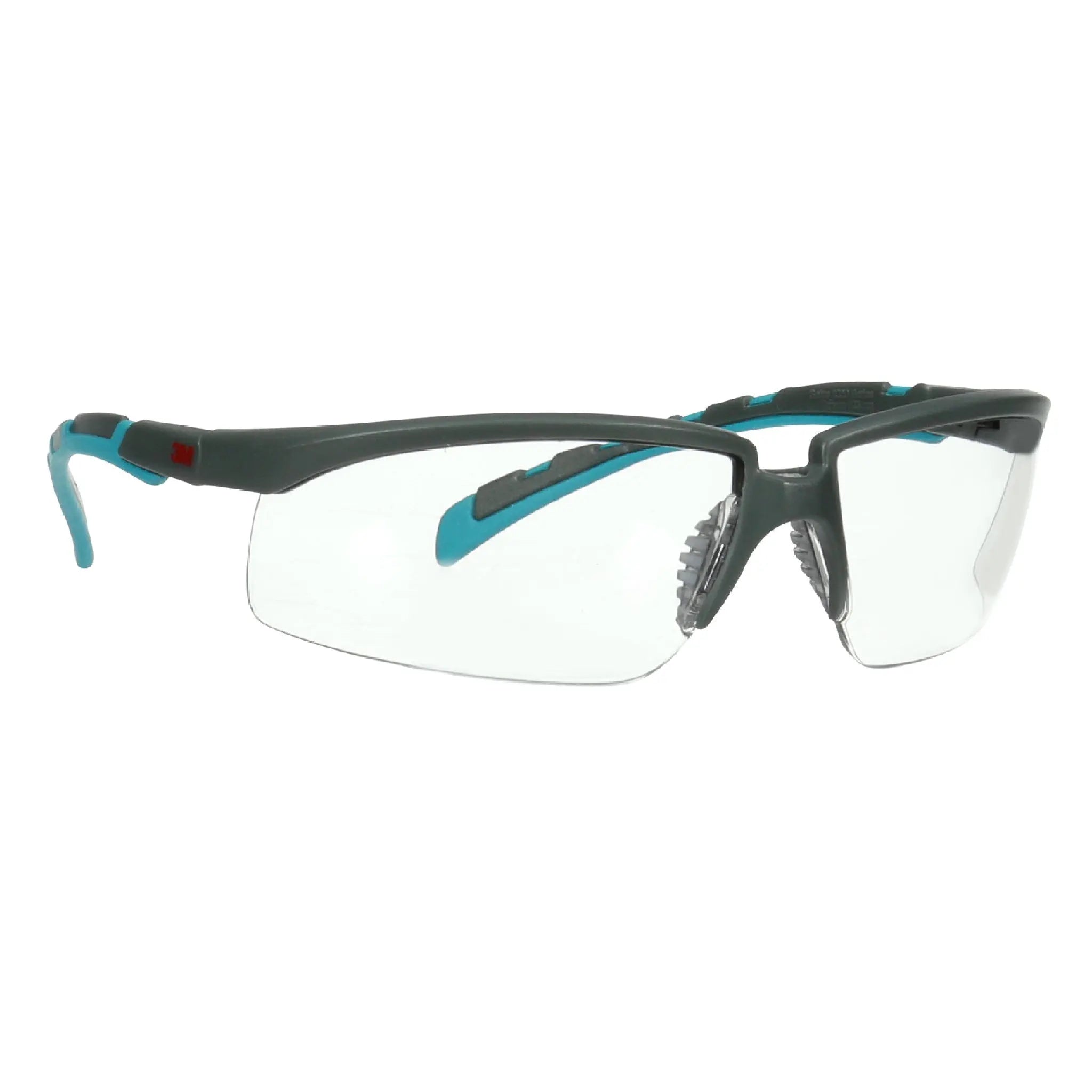 3M Solus 2000 Series, S2001SGAF-BGR, Gray/Blue-Green Temples,
Scotchgard Anti-Fog Coating, Clear AF-AS lens, 20ea/cs