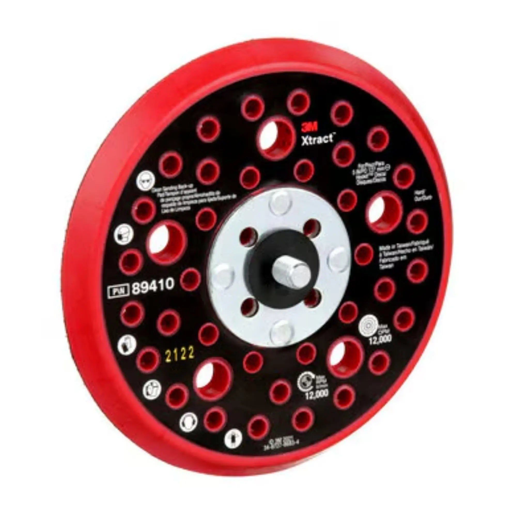 3M Xtract 7100273463 Back-up Pad 89410 Hard, Red, 5 inches, 1 Each, Main Image_03