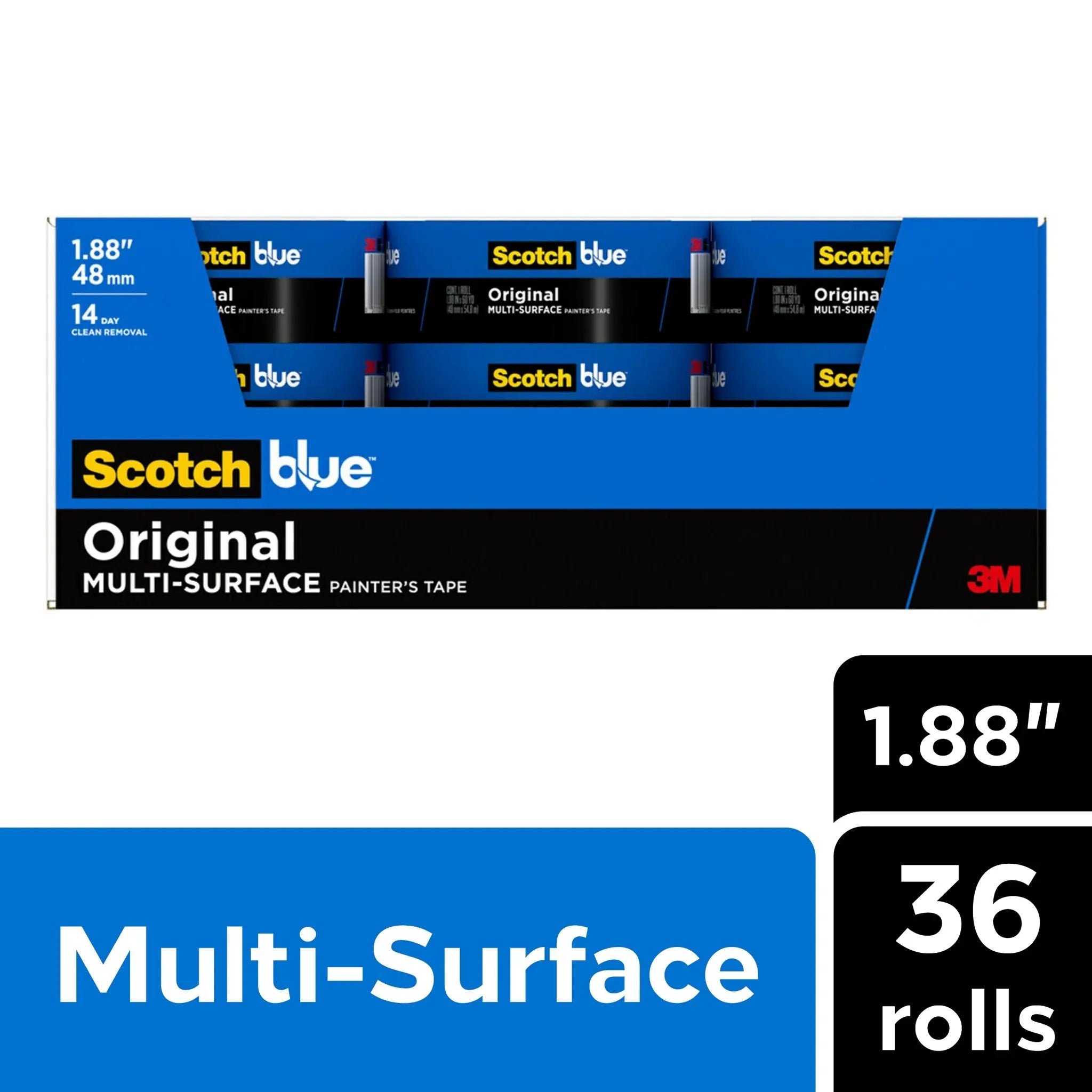 3M ScotchBlue 2090-48SC6 Original Painters Tape, 1.88 in x 60 yd, Pack of 6