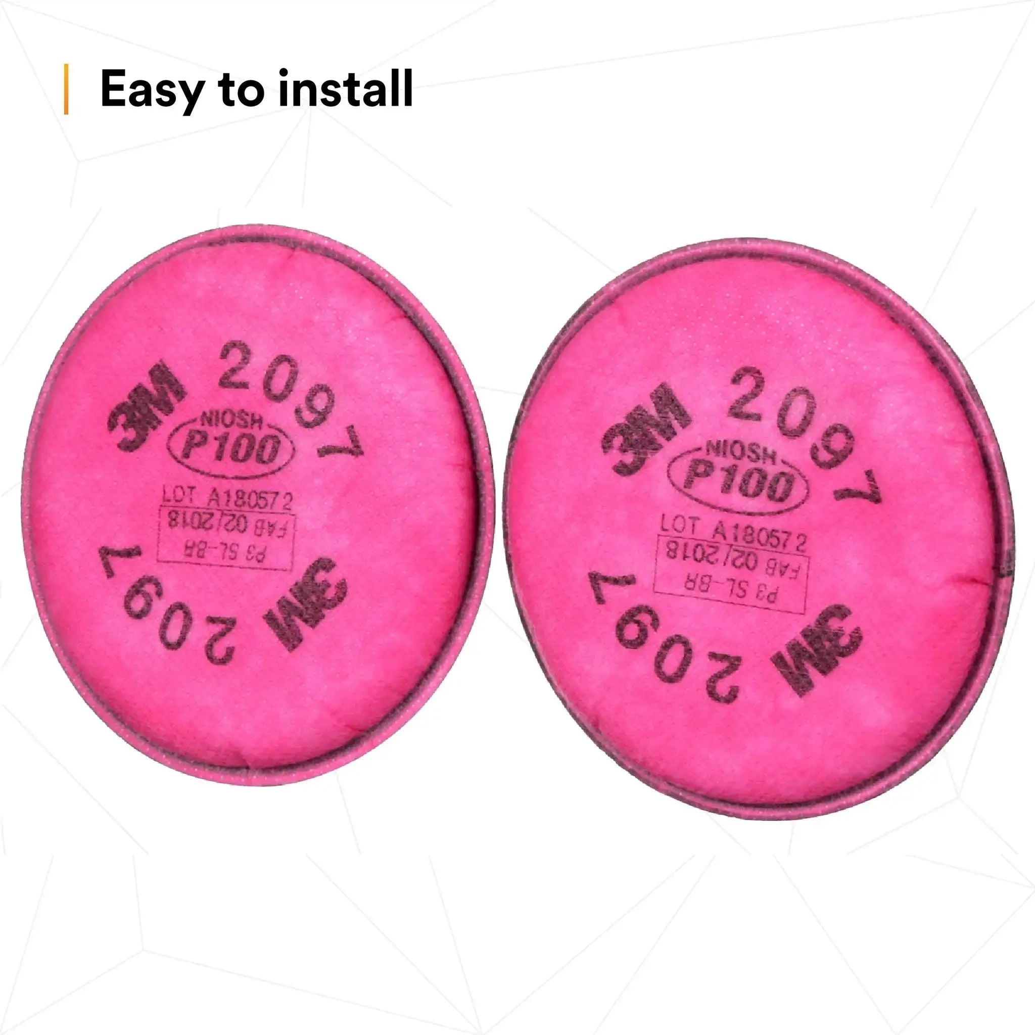 3M 2097 P100 Particulate Filter with Nuisance Level Organic Vapor Relief, Easy to Install