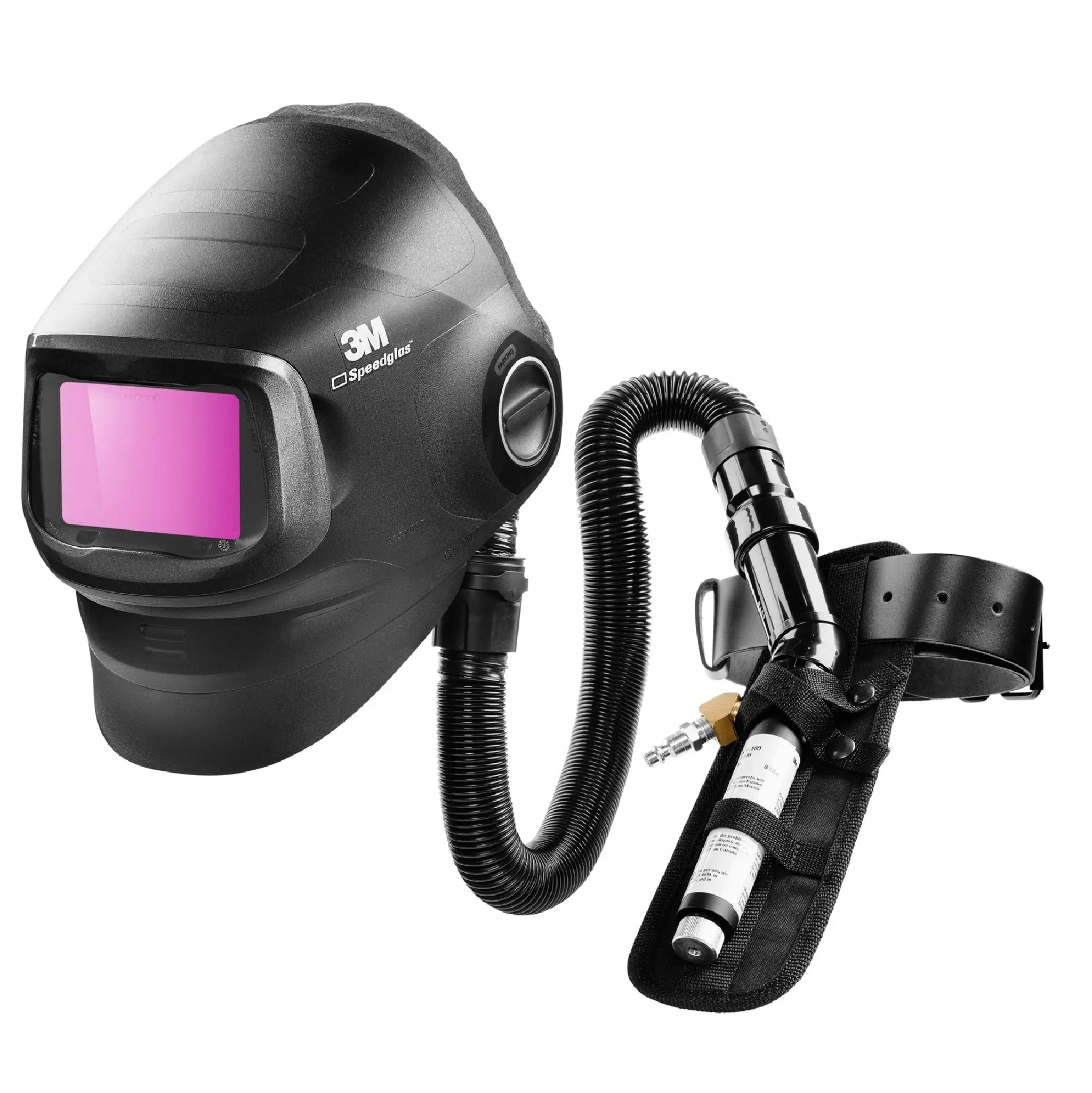 3M Speedglas 46-5702-30iVC Heavy-Duty Welding Helmet G5-01 w/3M V-100 Vortex Cooling Valve Assembly, ADF G5-01VC, Black, 1 Each
