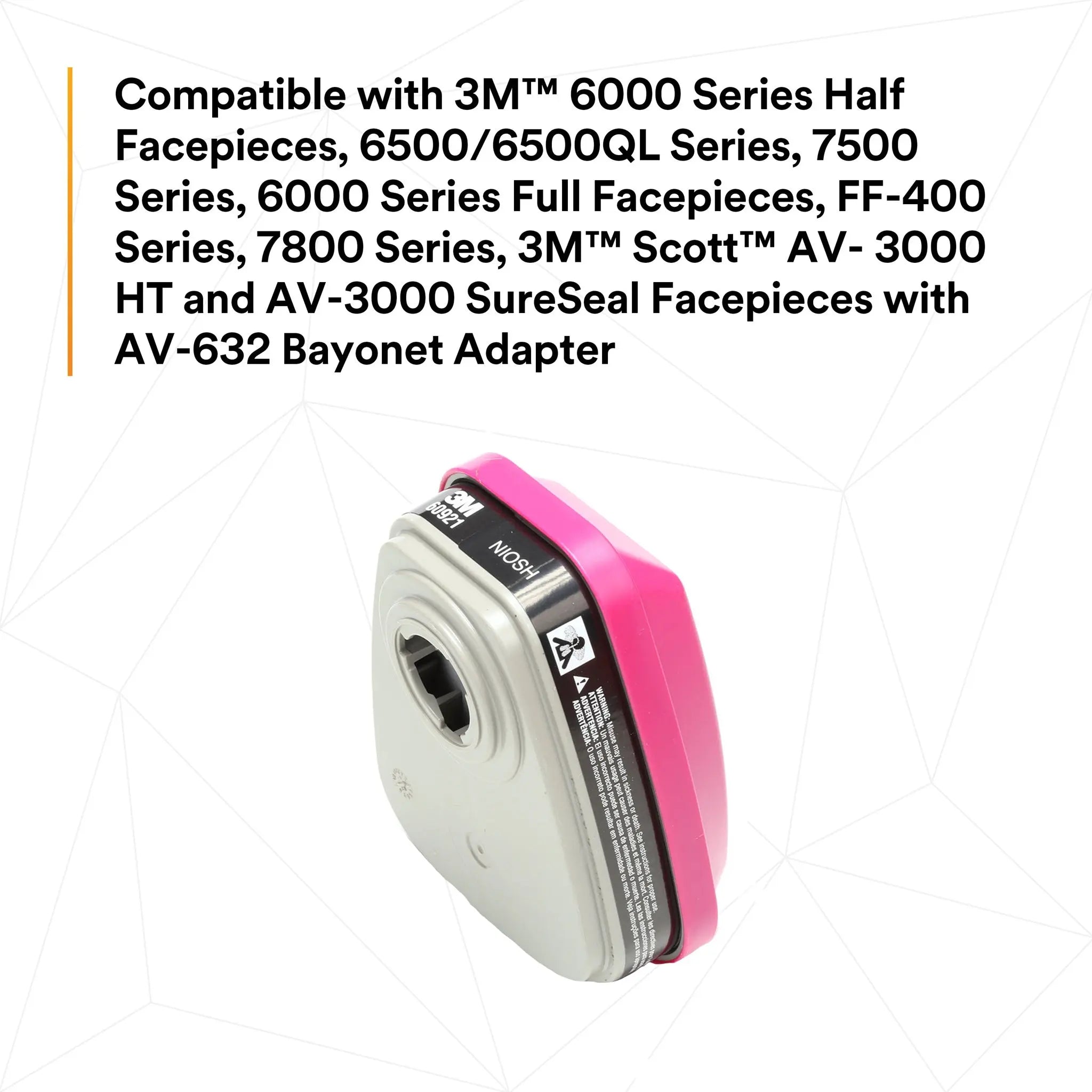 3M 60921 P100 Organic Vapor Cartridge/Filter, Magenta/Black