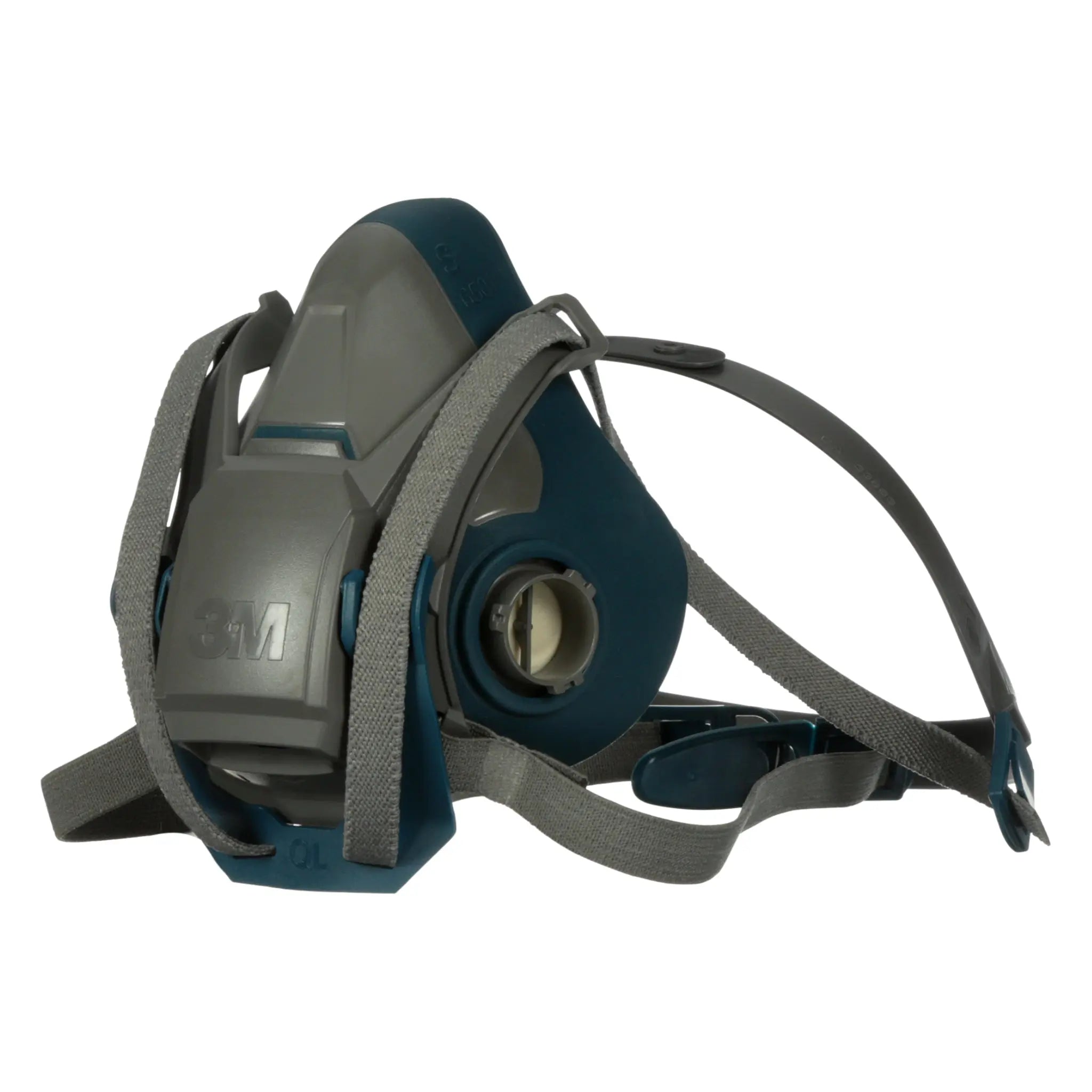 3M 6500QL Series Rugged Comfort Quick Latch Half Face Respirator, Gray, Side Image