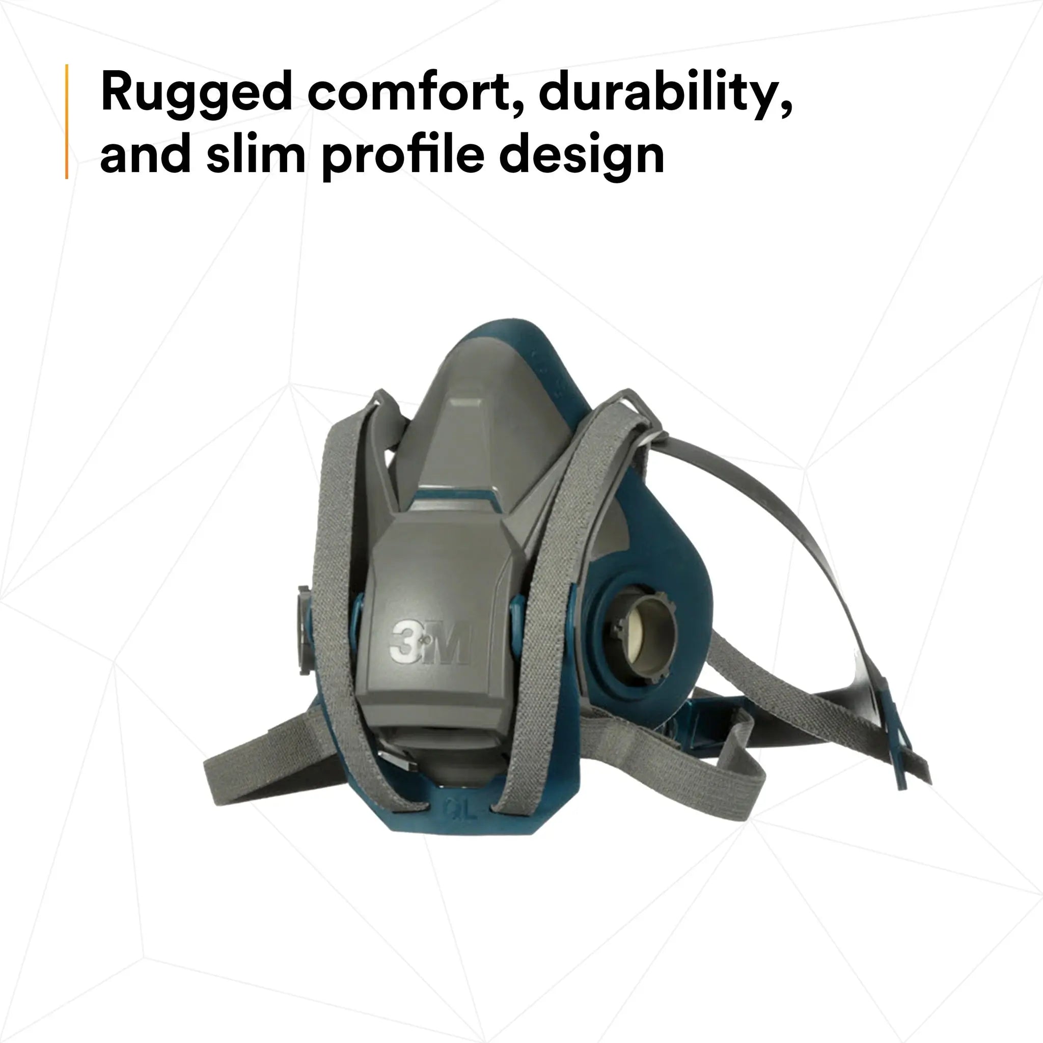 3M 6500QL Series Rugged Comfort Quick Latch Half Face Respirator, Gray