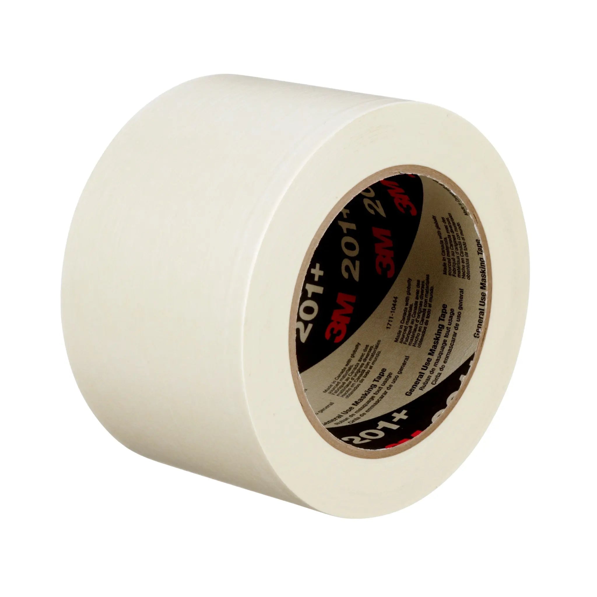3M General Use Masking Tape 201+ Tan 96 mm x 55 m 4.4 mil, 1 Roll