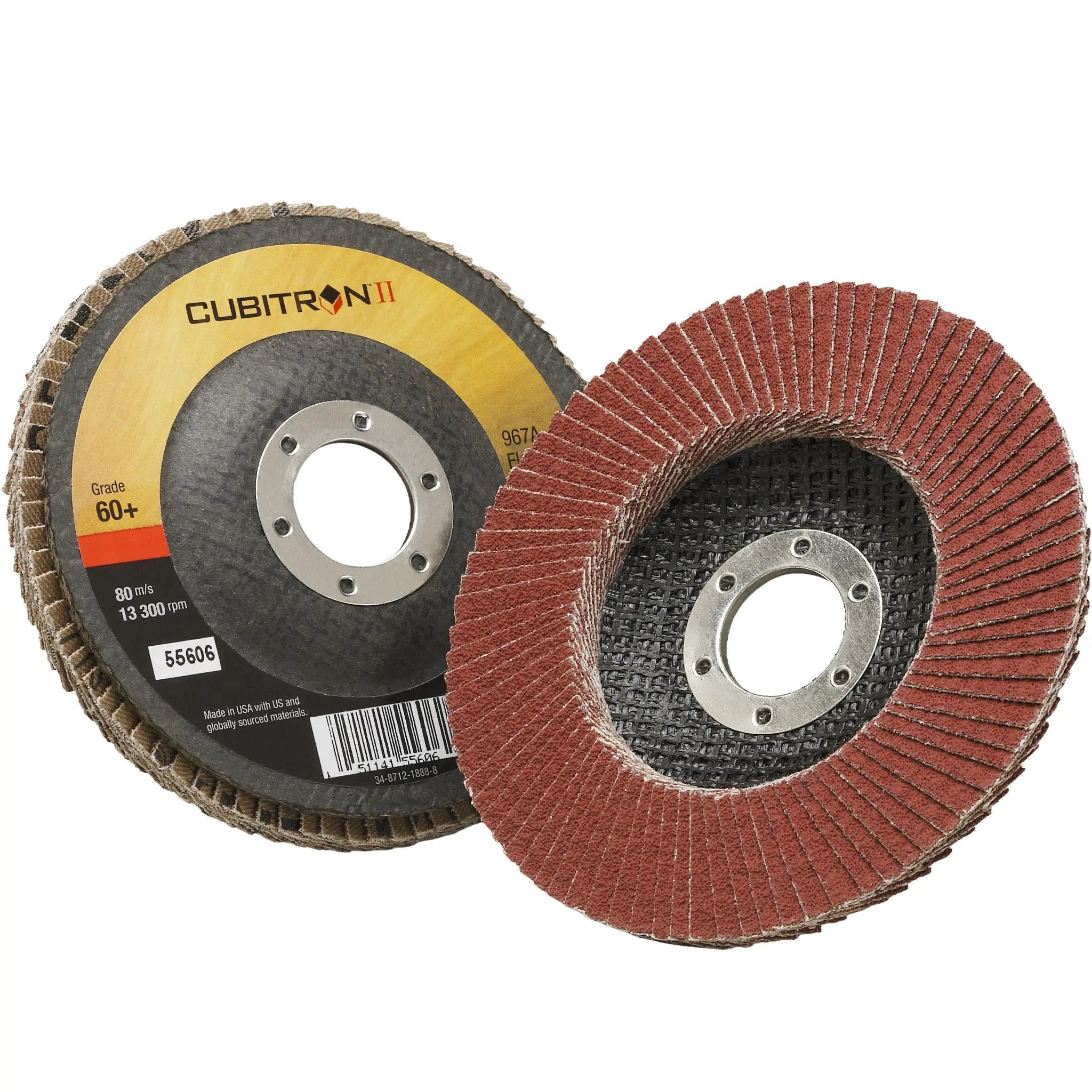 3M Cubitron II 7000148182 Flap Disc 967A, 60+, T27, 4-1/2 in x 7/8 in, 1 Each