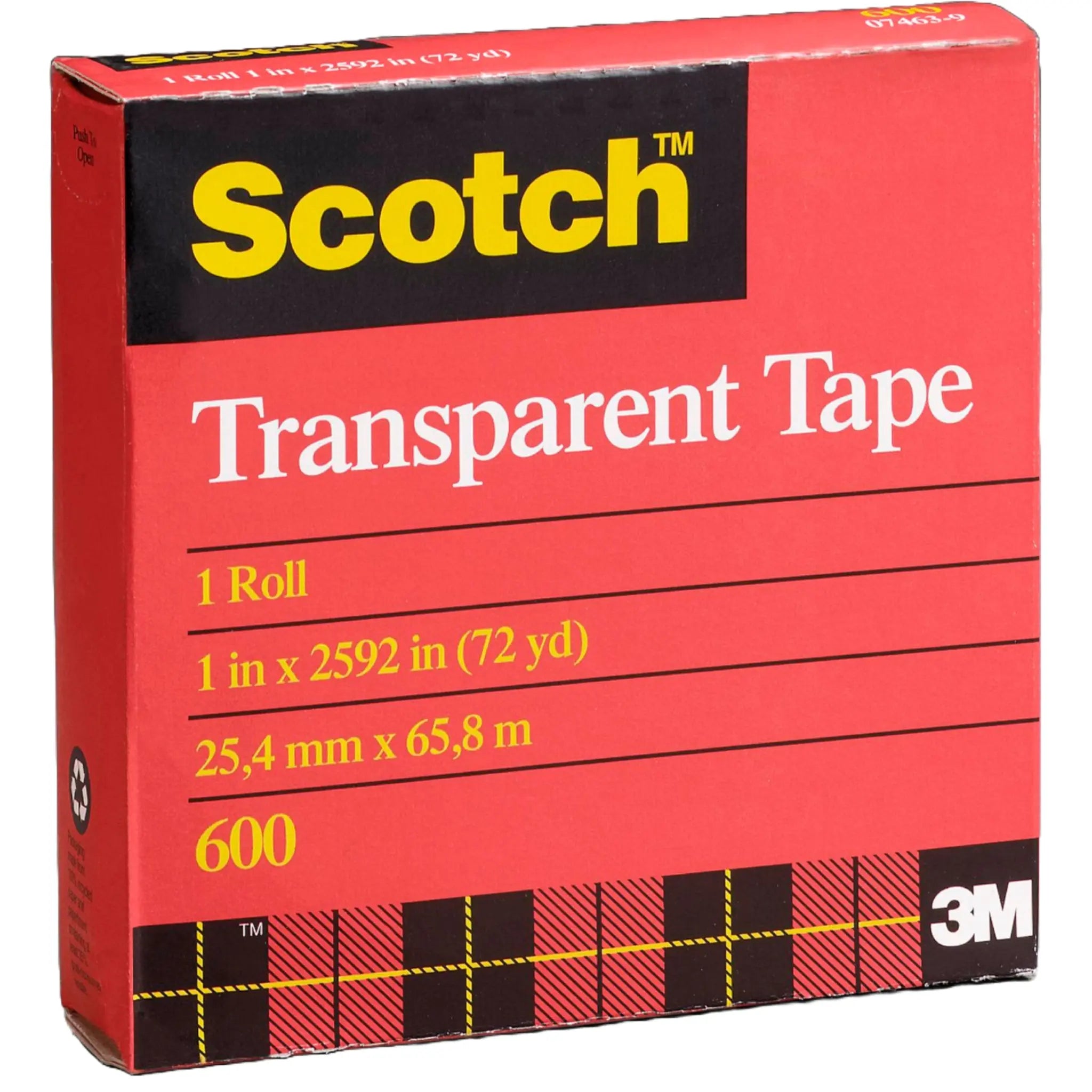 Scotch Light Duty Packaging Tape 600 Clear High Clarity 1.5 in x 72 yd 3 in Core first image