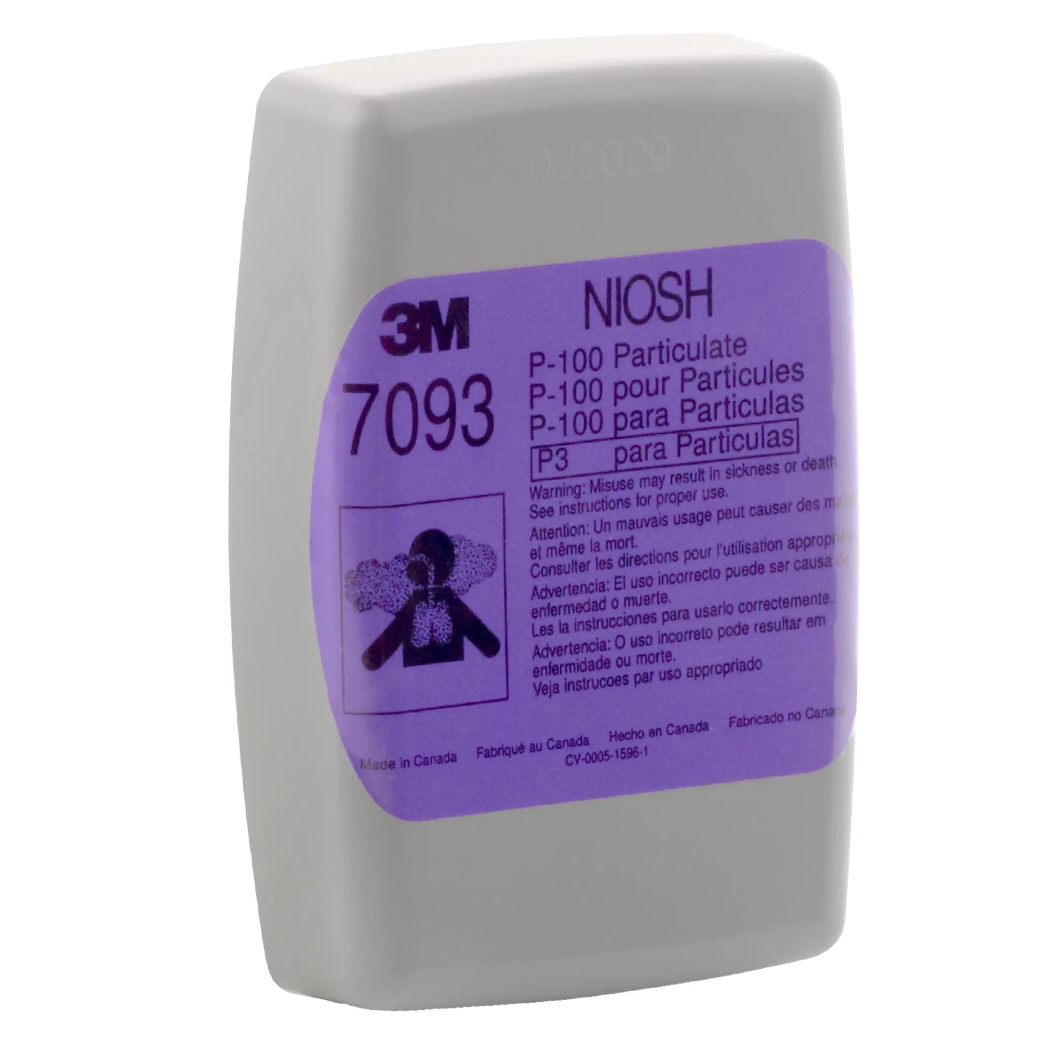 3M 7093B P100 Particulate Filter, Left Image