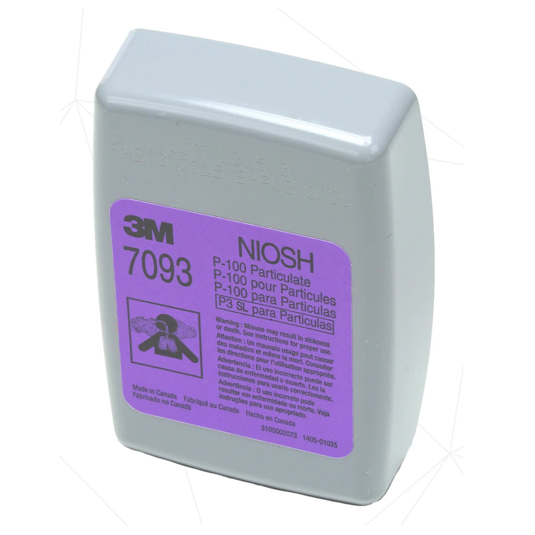 3M 7093B P100 Particulate Filter, Top Right