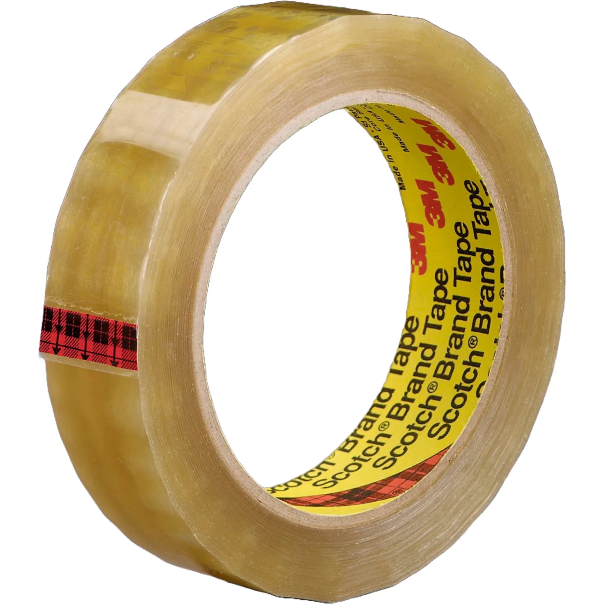 Scotch Light Duty Packaging Tape 681 Clear Moisture Chemical Resistant 1/2 in x 72 yd right side view