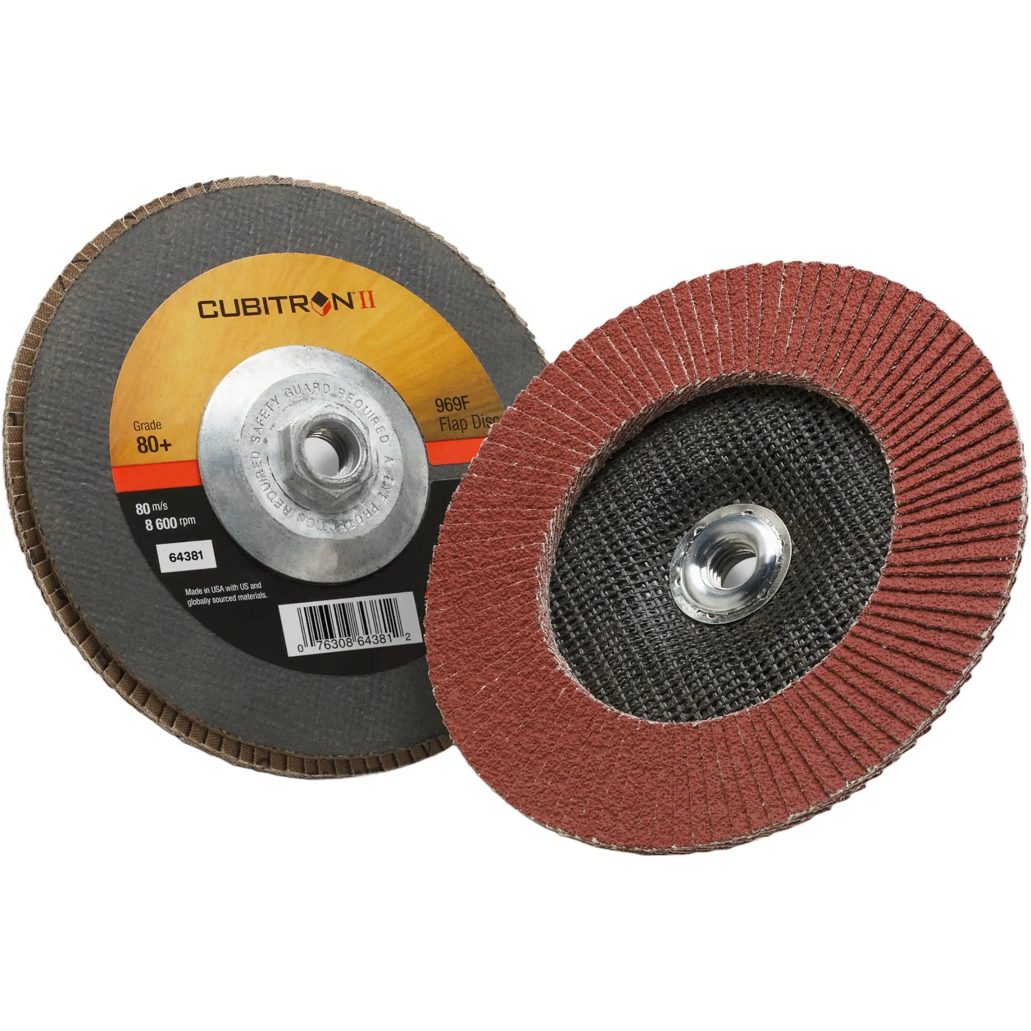 3M Cubitron II Flap Disc 969F 80+ T27 Quick Change 7 in x 5/8-11 second image