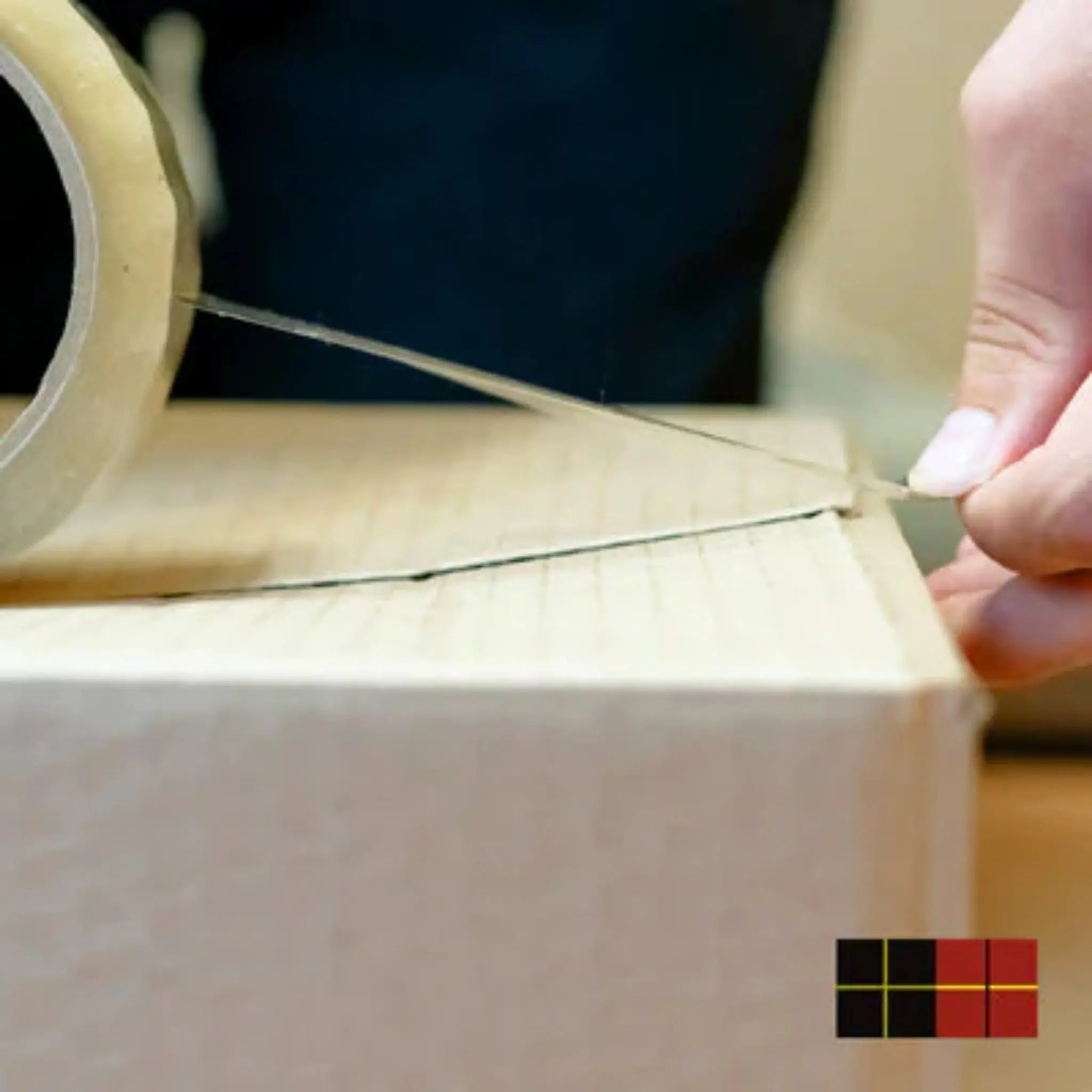 Scotch High Tack Box Sealing Tape 371+ Clear 48 mm x 100 m, 1 Roll, In Action