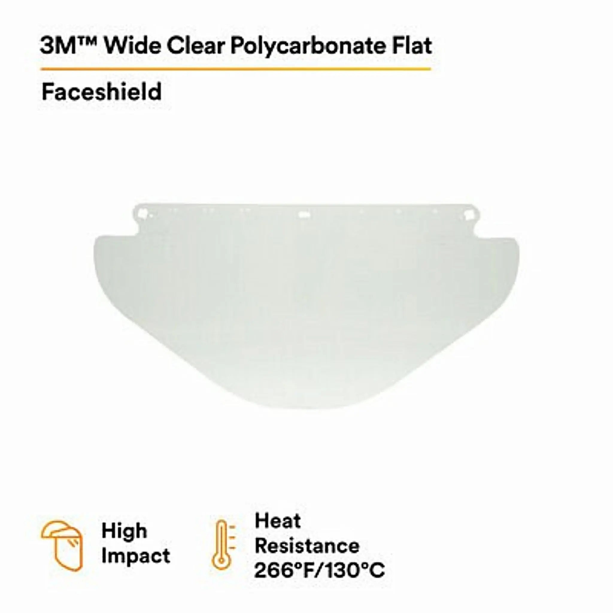 3M 82582-00000 Wide Clear Polycarbonate Faceshield WP96X, Flat Stock, Heat Resistant
