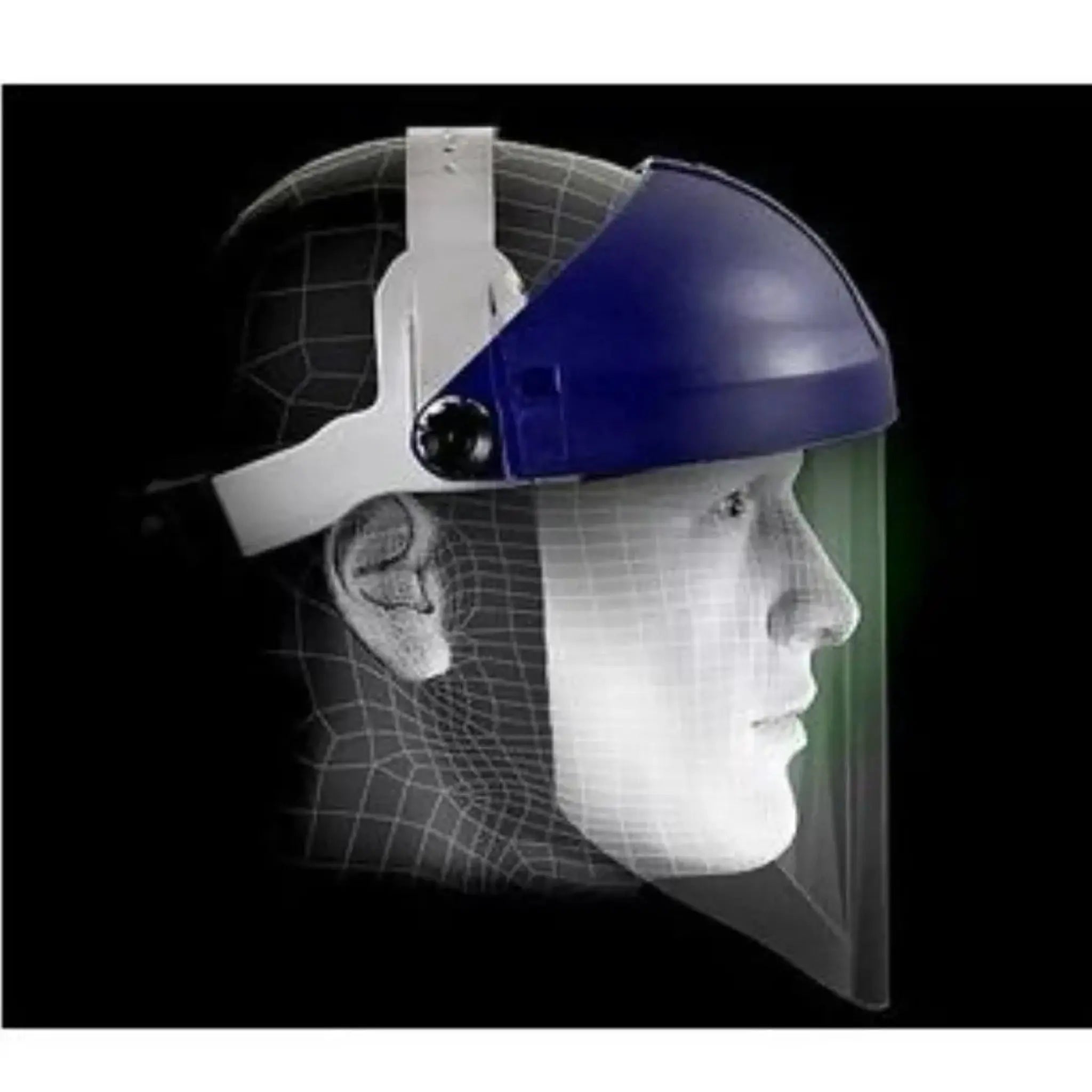 3M™ Ratchet Headgear H8A, 82783-00000, with 3M™ Clear Polycarbonate Faceshield WP96, Side View 2