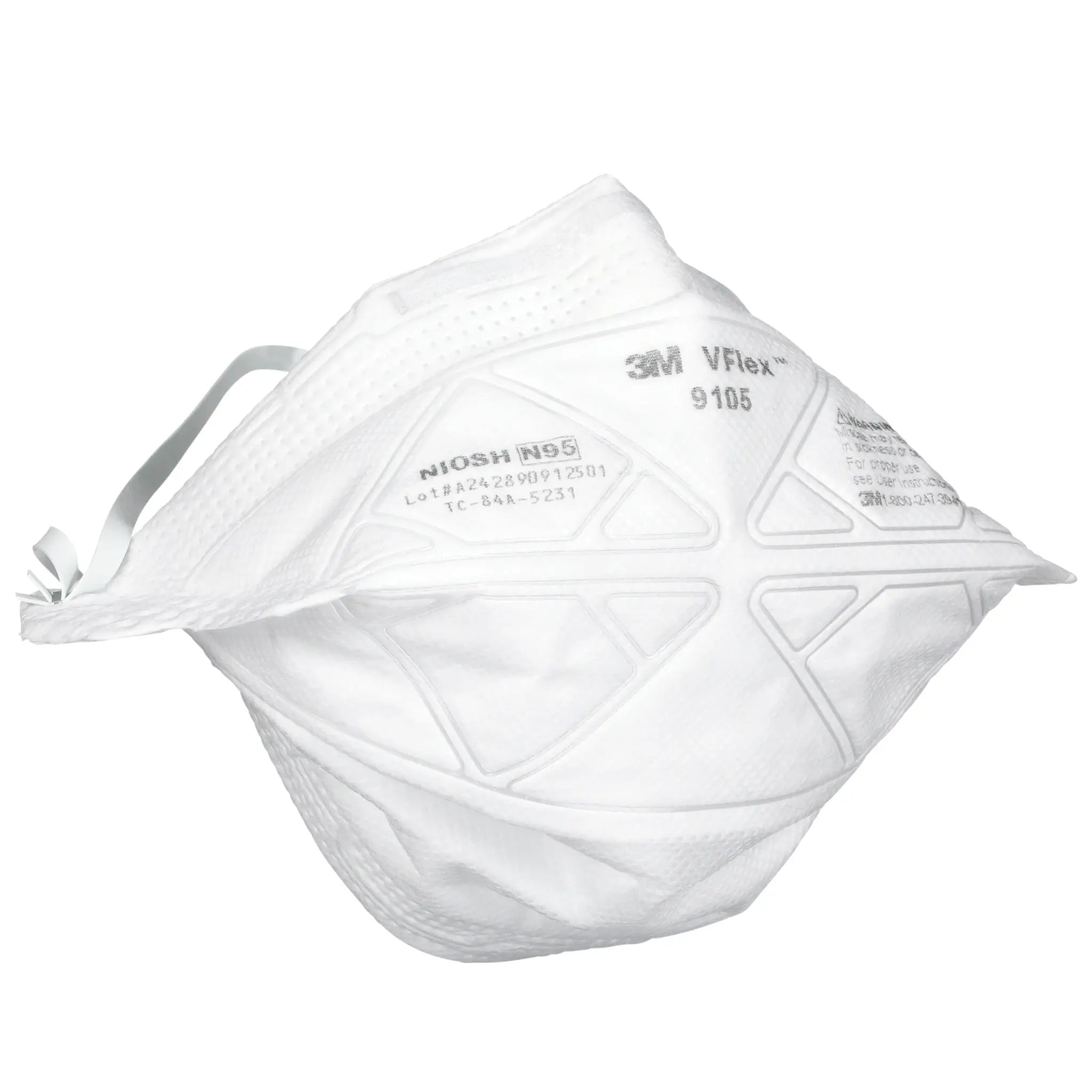 3M VFlex 9105 Particulate Respirator N95, White, Standard, Case of 400