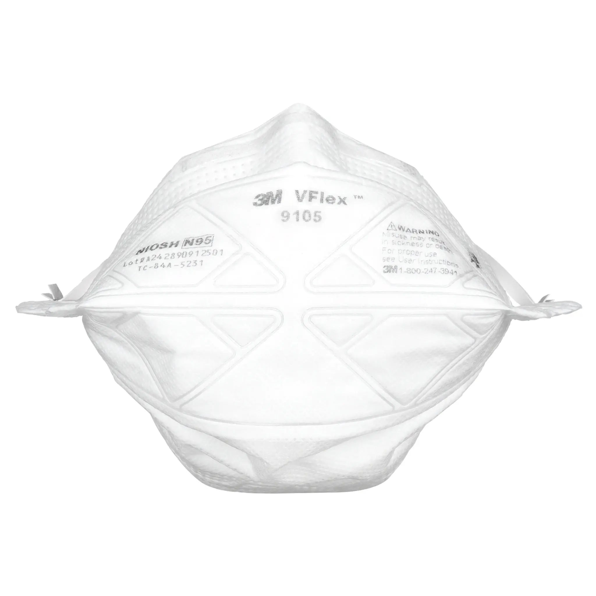 3M VFlex 9105 Particulate Respirator N95, White, Standard, Case of 400