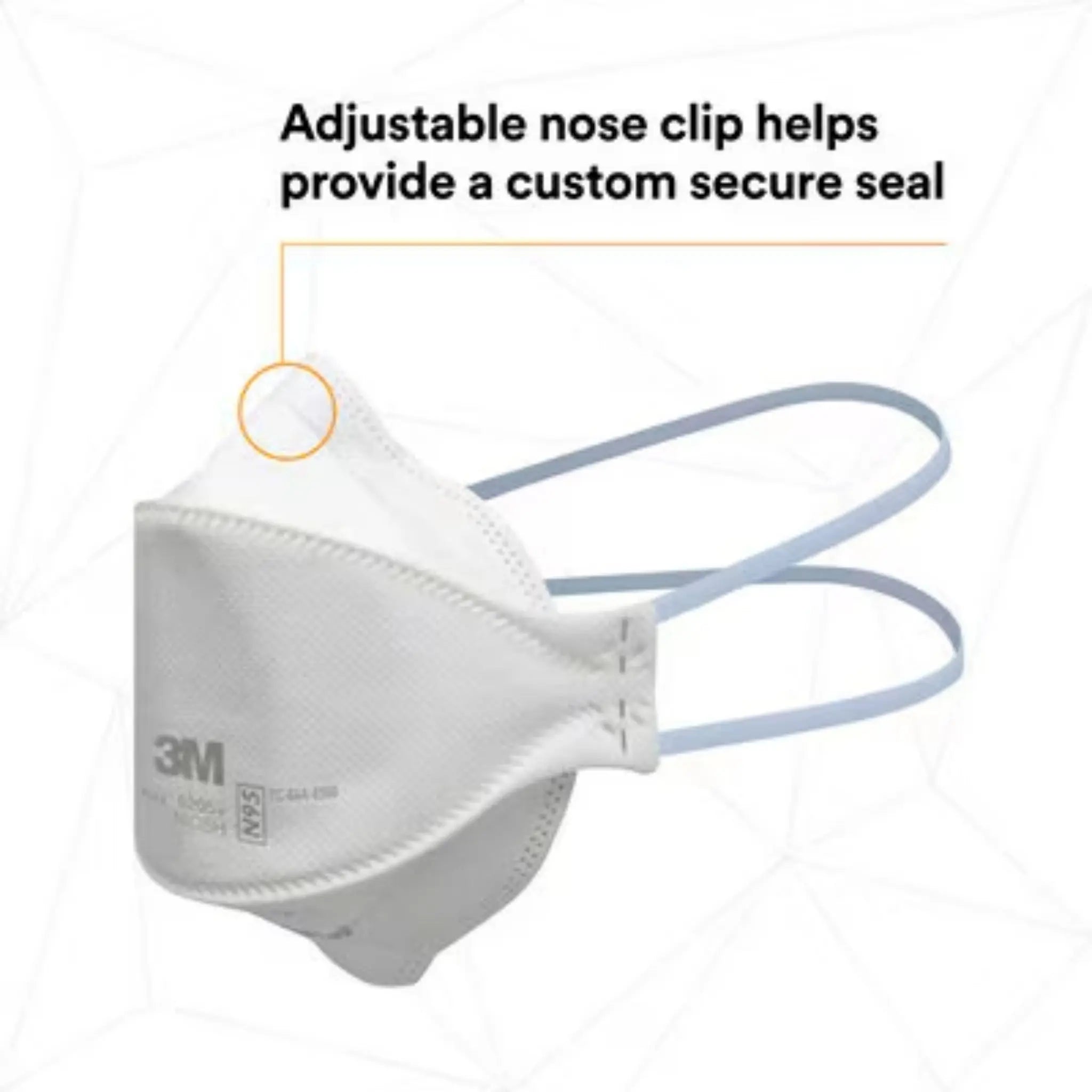 3M 9205+ N95 Aura Particulate Respirator Mask, White, Universal, Adjustable Nose Clip