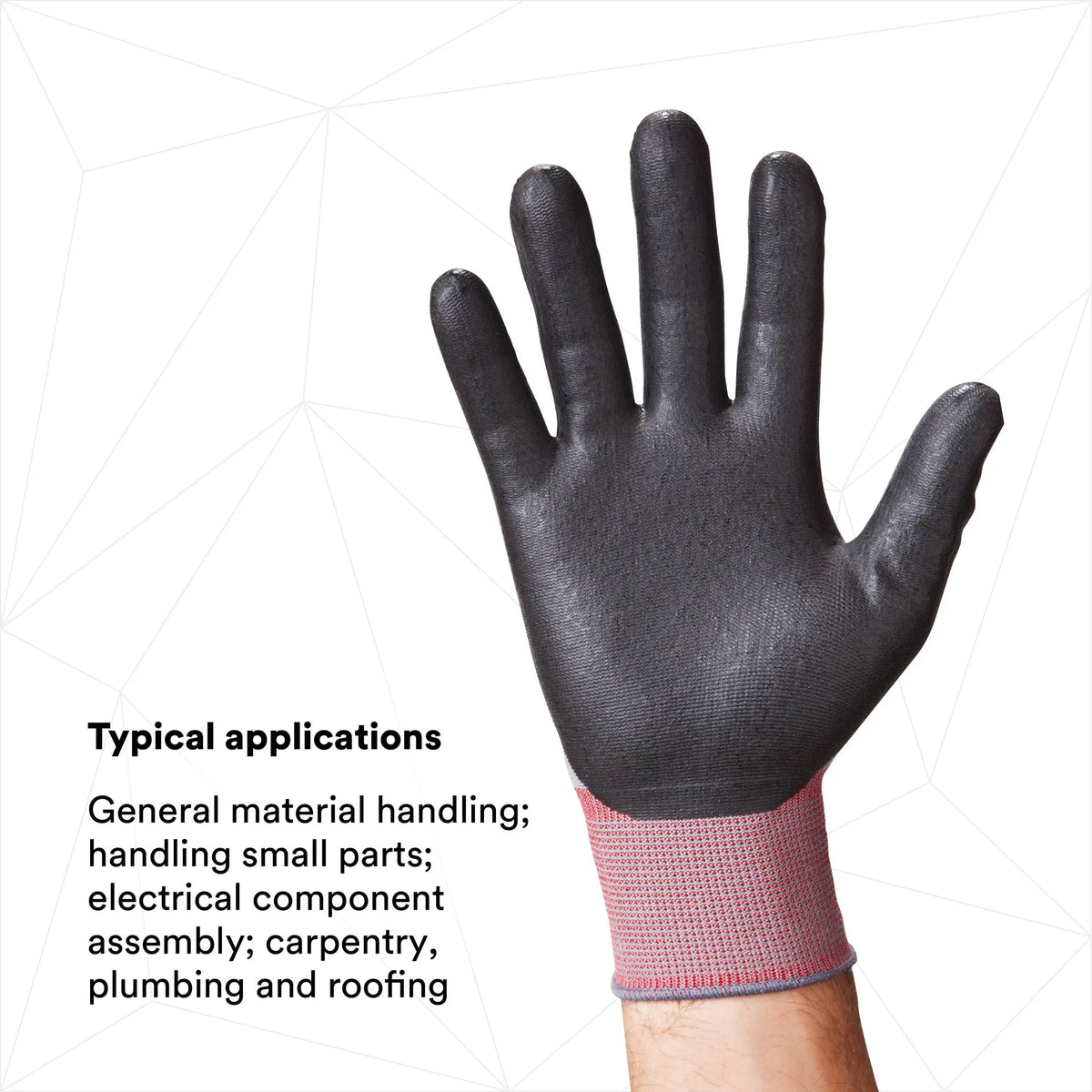 3M CG-GU Comfort Grip Glove, Gray, 1 Pair, typical applications
