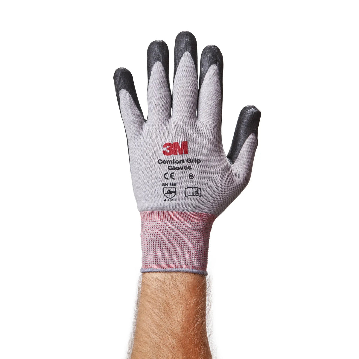 3M CG-GU Comfort Grip Glove, Gray, 1 Pair, Front