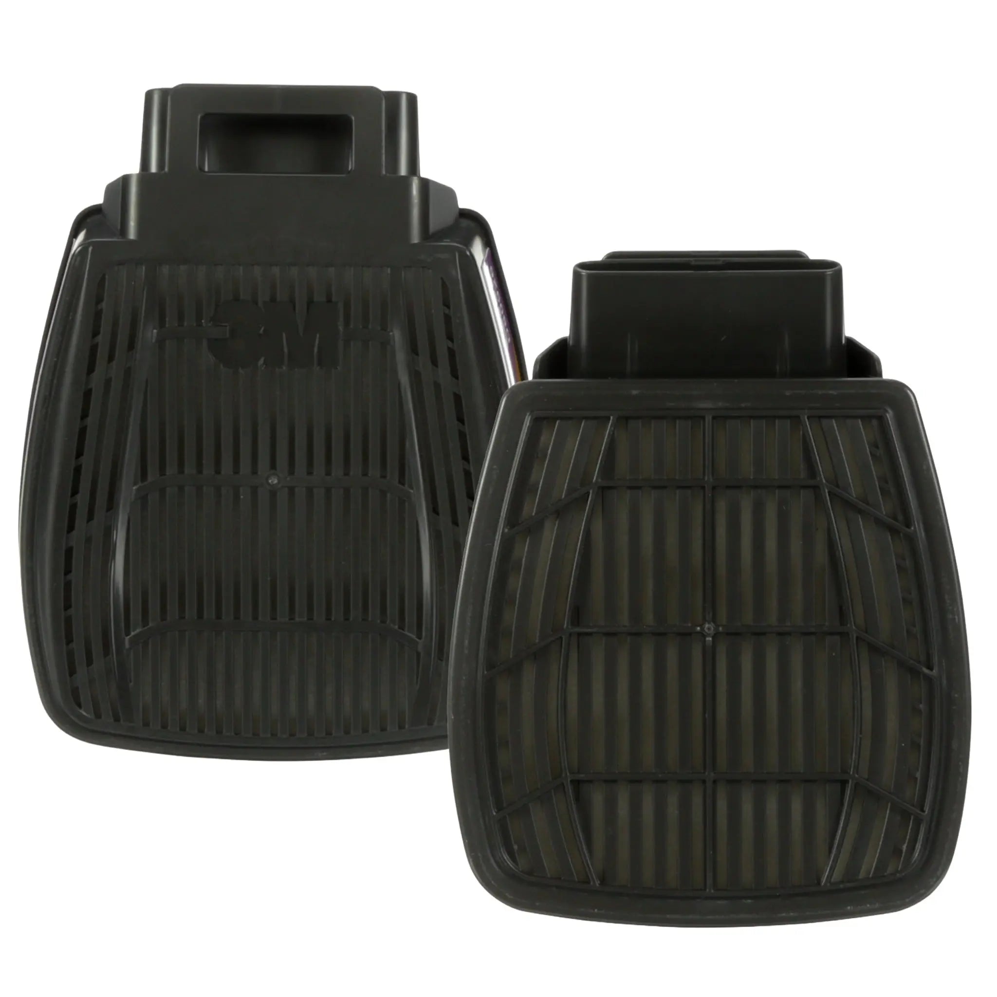 3M Secure Click 7100153234 D80926 Multi-Gas/Vapor Cartridge/Filter P100, Black, Pack of 2 , Front and Back