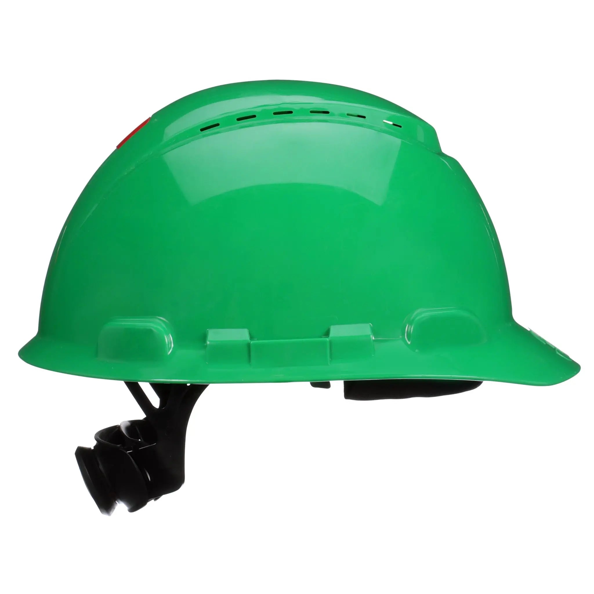 3M SecureFit Hard Hat H-704SFV-UV, Green, Vented, 4-Point Pressure Diffusion Ratchet Suspension, with UVicator, 20 ea/Case