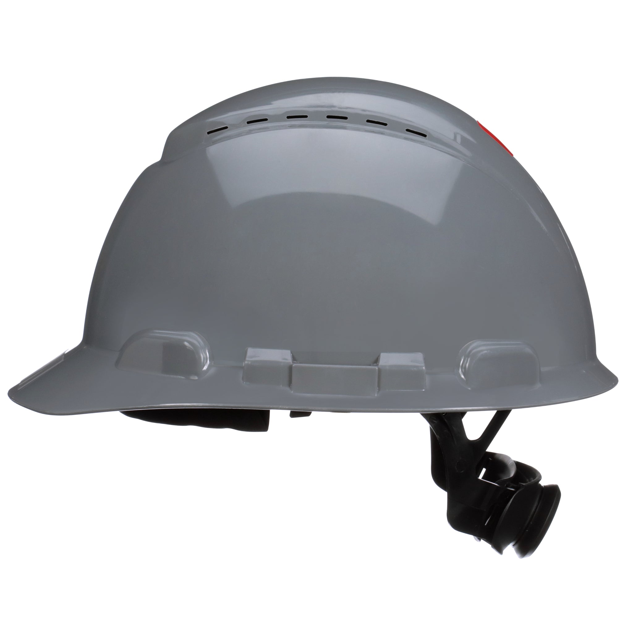 3M SecureFit Hard Hat H-708SFV-UV, Grey, Vented, 4-Point Pressure Diffusion Ratchet Suspension, with UVicator, 20 ea/Case