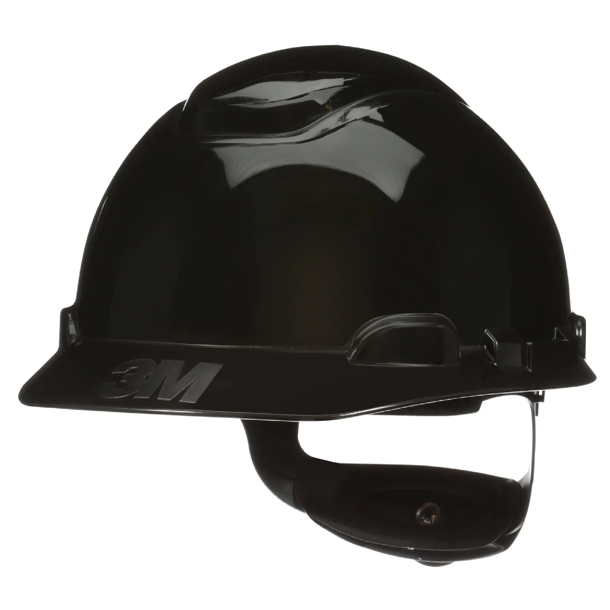 3M SecureFit Hard Hat H-712SFR-UV, Black, 4-Point Pressure Diffusion Ratchet Suspension, with Uvicator, 20 ea/Case