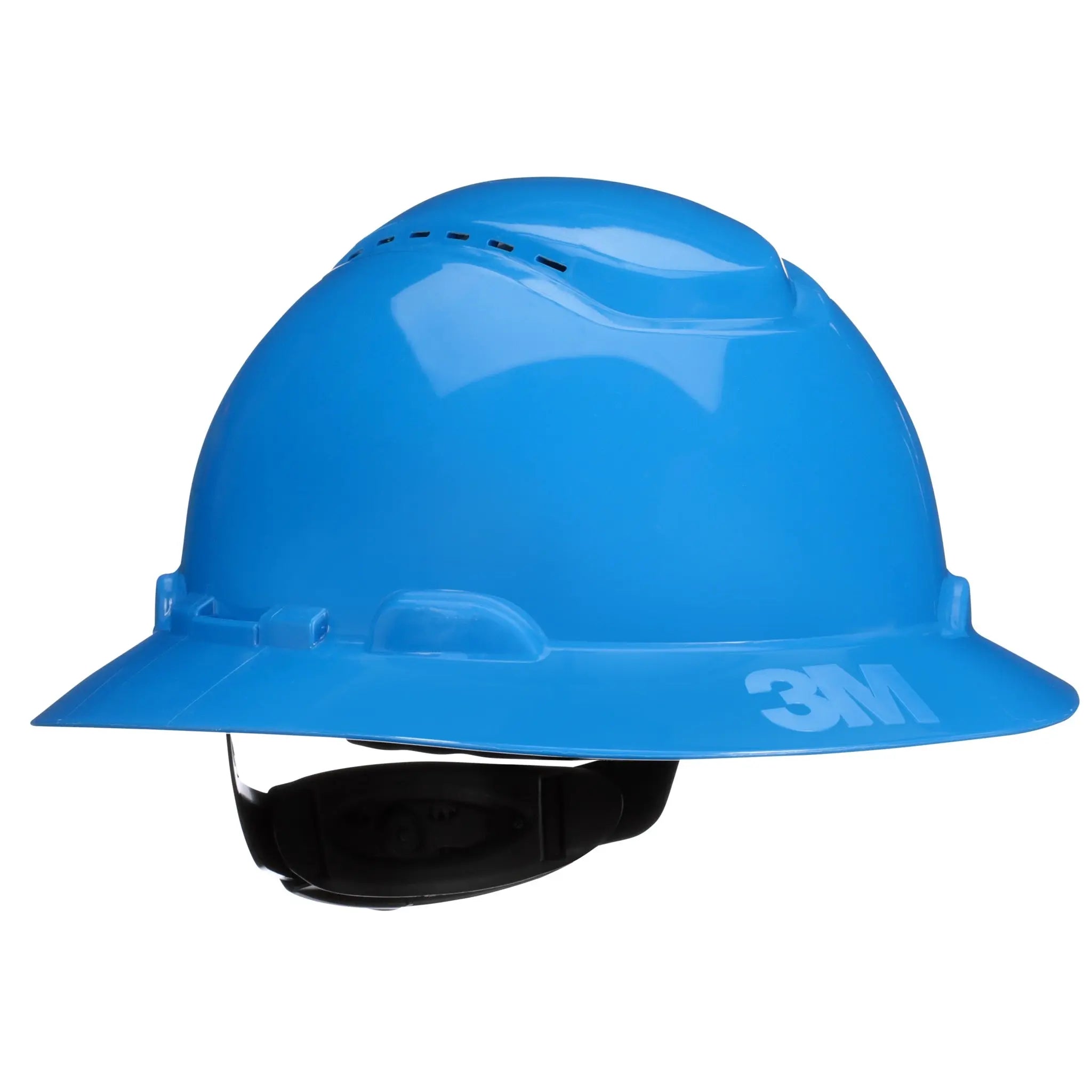 3M SecureFit Full Brim Hard Hat H-803SFV-UV, Blue, Vented, 4-Point Pressure Diffusion Ratchet Suspension, with UVicator, 20ea/CS