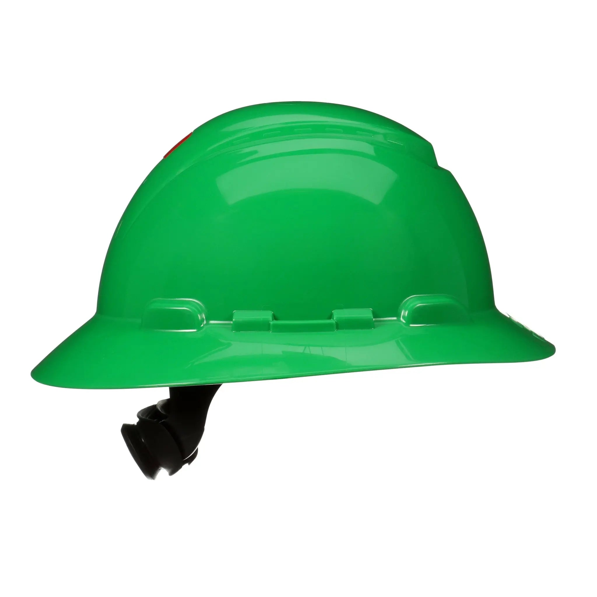 3M SecureFit Full Brim Hard Hat H-804SFR-UV, Green 4-Point Pressure Diffusion Ratchet Suspension, with Uvicator, 20 ea/Case