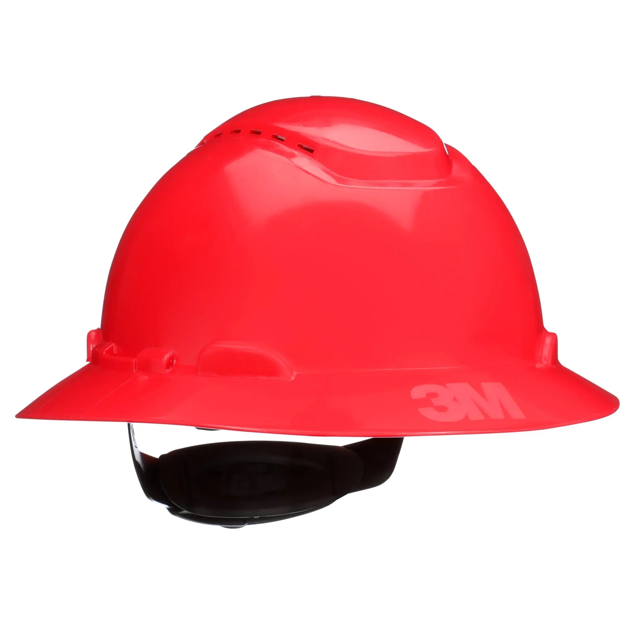 3M SecureFit Full Brim Hard Hat H-805SFV-UV, Red Vented, 4-Point Pressure Diffusion Ratchet Suspension, with Uvicator, 20ea/Case