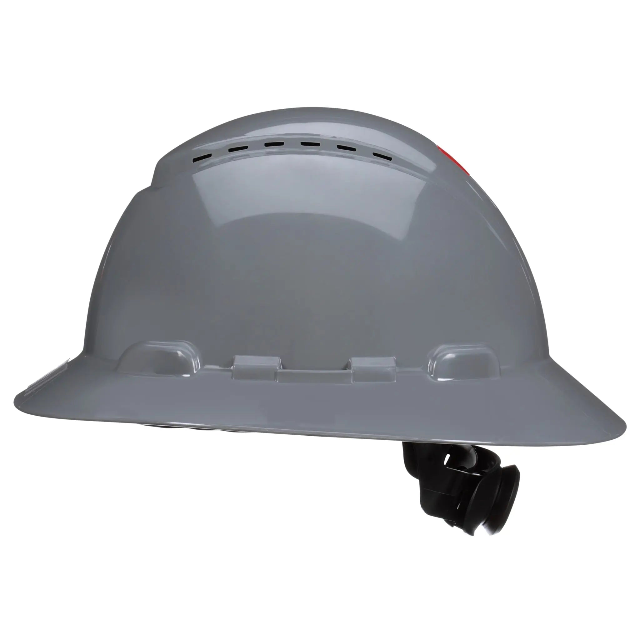 3M SecureFit Full Brim Hard Hat H-808SFV-UV, Grey, Vented, 4-Point Pressure Diffusion Ratchet Suspension with UVicator, 20ea/CS