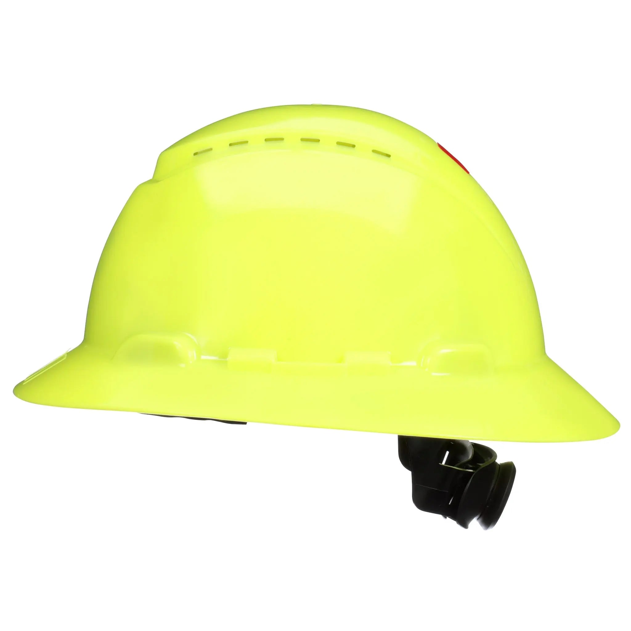 3M SecureFit Full Brim Hard Hat H-809SFV-UV, HiVis Yellow Vented 4-Pt Pressure Diffusion Ratchet Suspension w/ UVicator, 20ea/CS