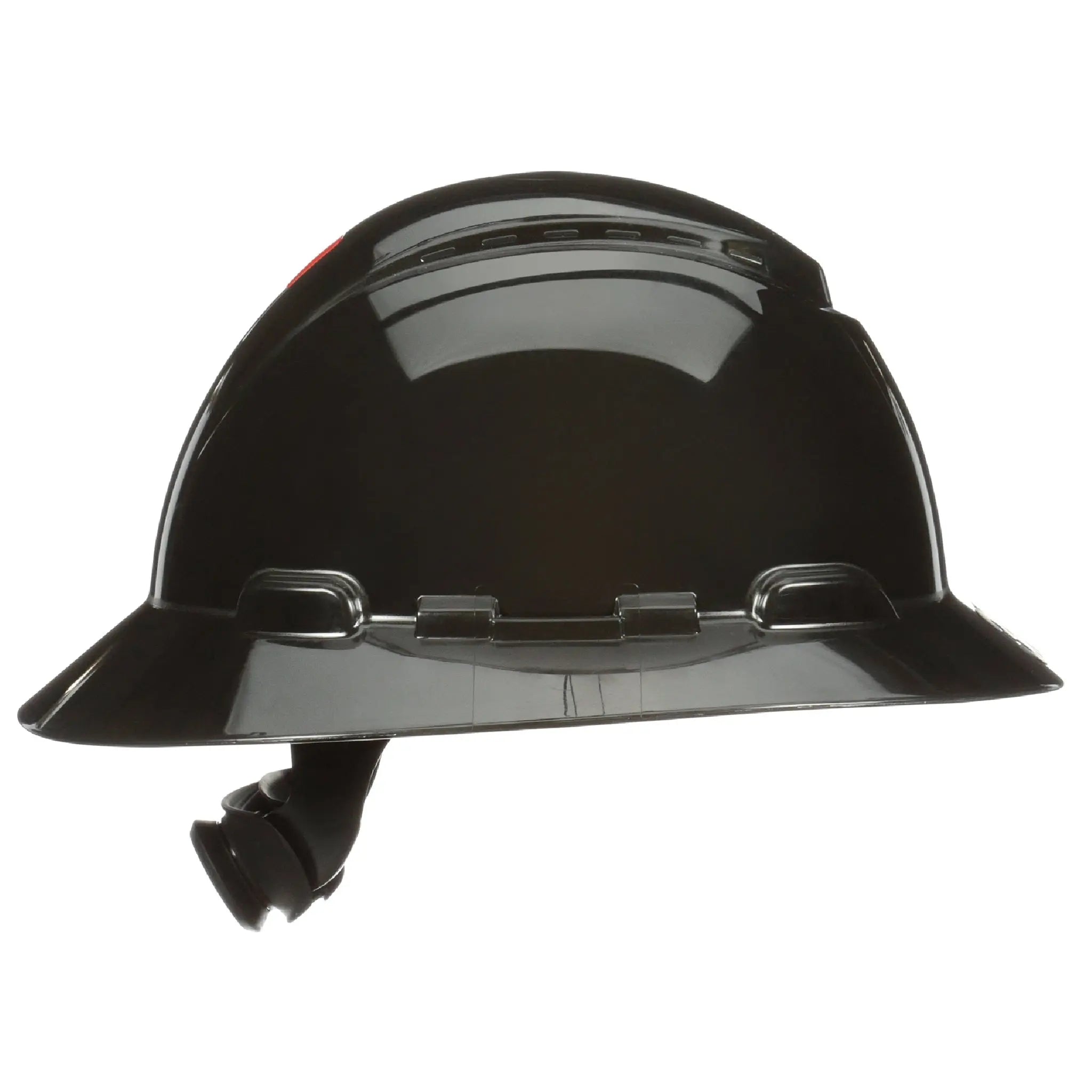 3M SecureFit Full Brim Hard Hat H-812SFR-UV, Black, 4-Point Pressure Diffusion Ratchet Suspension, with Uvicator, 20 ea/Case