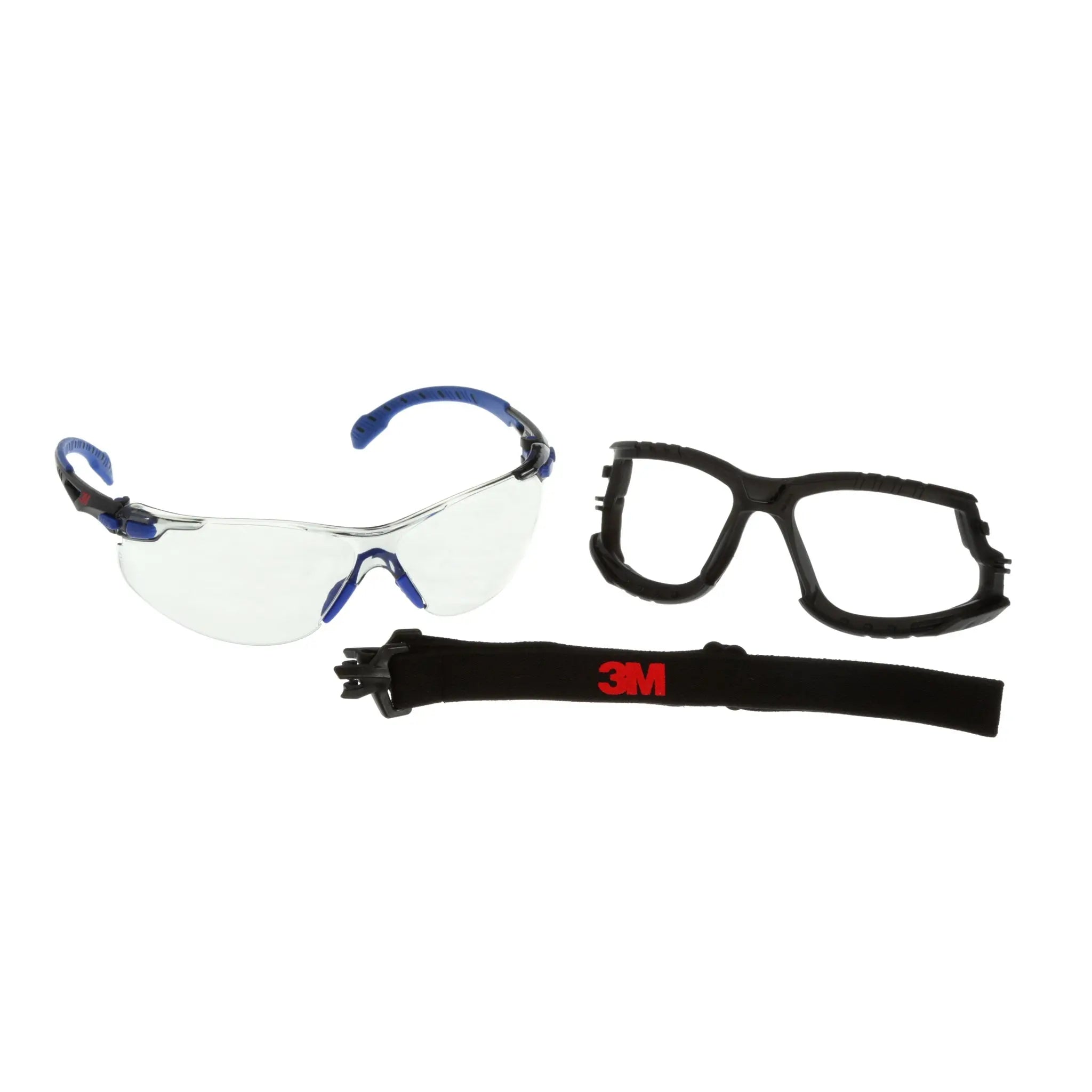 3M Solus 1000-Series Safety Glasses S1107SGAF-KT, Kit, Foam, Strap,BLU/BLK, Indoor/Outdoor GRY Scotchgard Anti-Fog Lens, 20 EA/Case
